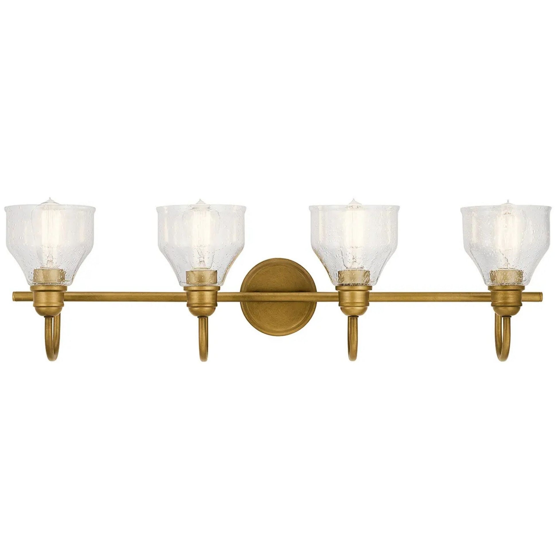 Avery 34" 4-Light Bath Vanity Light, Natural Brass Finish - Bees Lighting