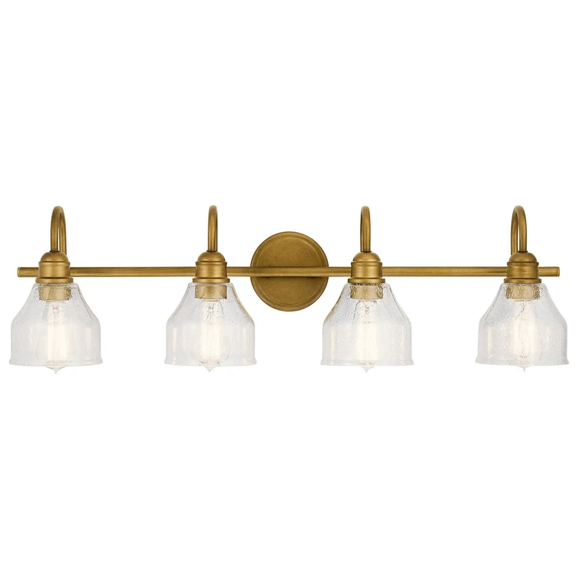 Avery 34" 4-Light Bath Vanity Light, Natural Brass Finish - Bees Lighting