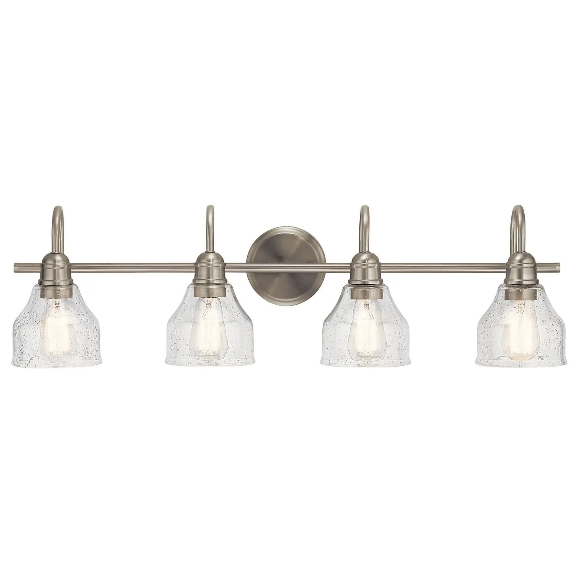 Kichler Avery 33.5 in. 4-Light Bathroom Vanity Light, Brushed Nickel with Clear Seeded Glass