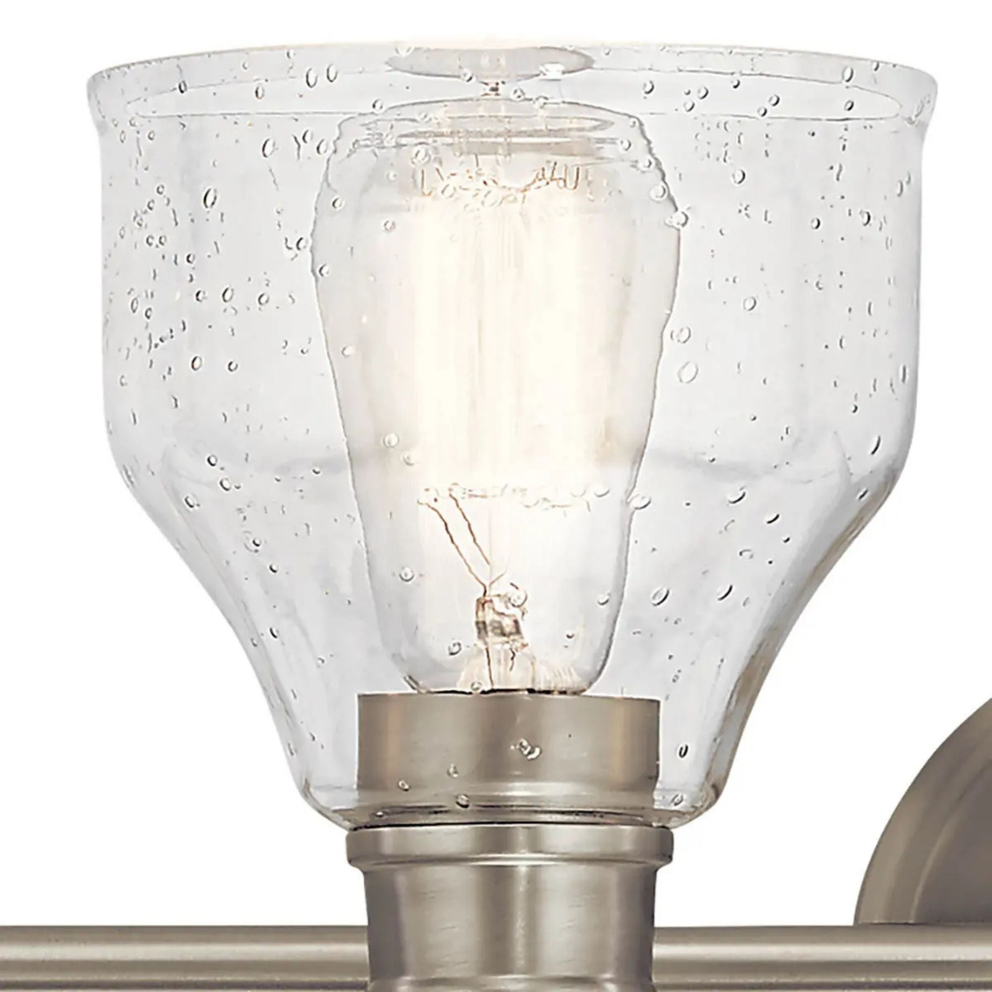 Kichler Avery 33.5 in. 4-Light Bathroom Vanity Light, Brushed Nickel with Clear Seeded Glass