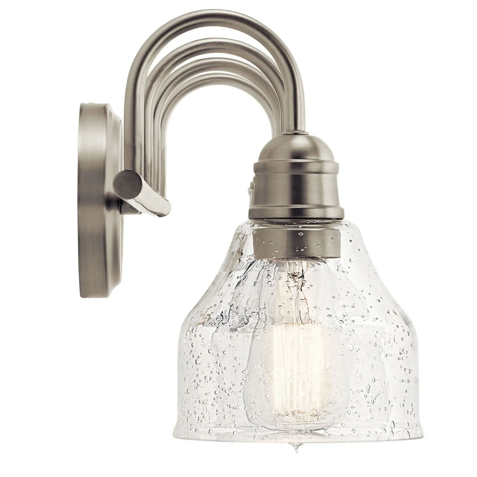 Kichler Avery 33.5 in. 4-Light Bathroom Vanity Light, Brushed Nickel with Clear Seeded Glass