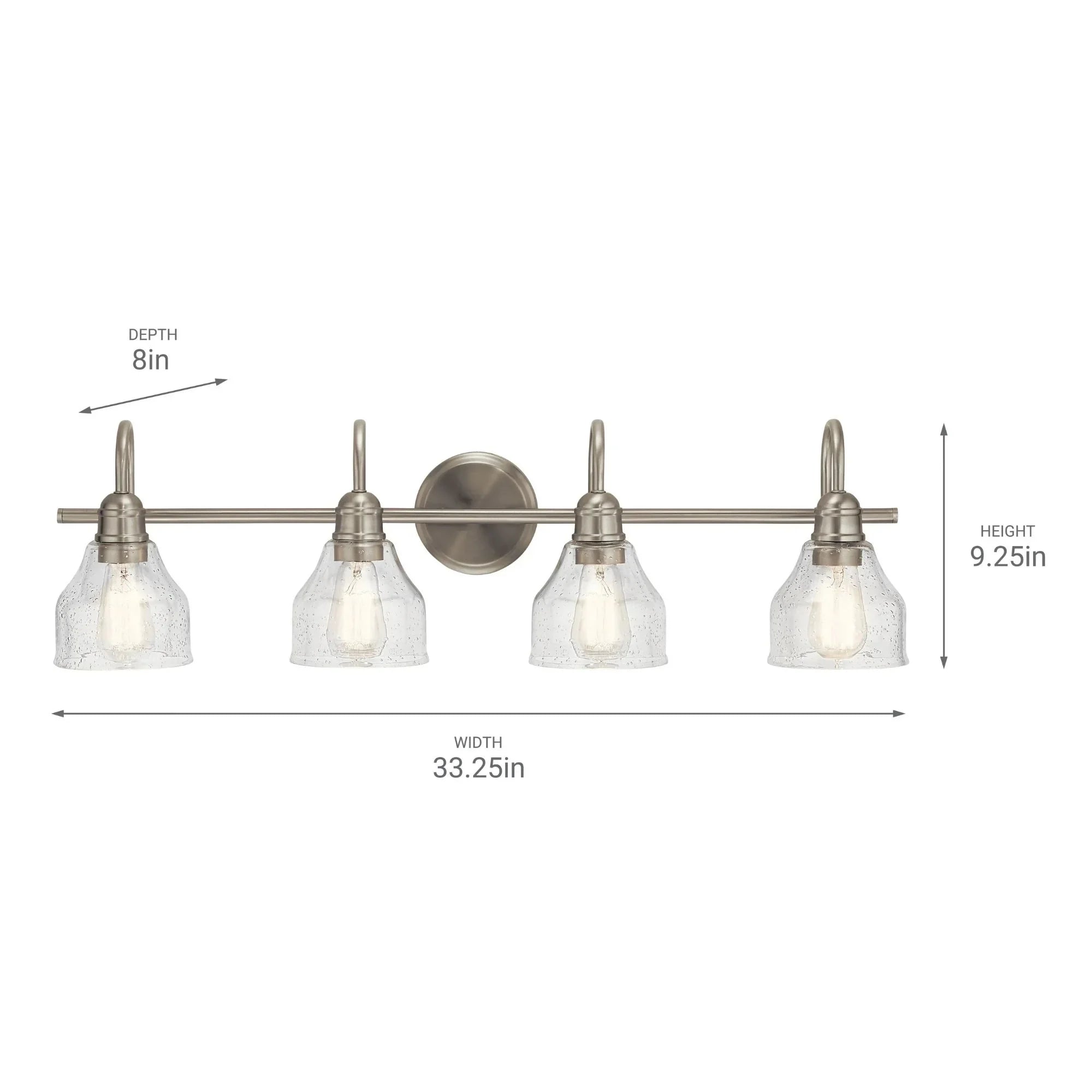Avery 34" 4-Light Bath Vanity Light, Brushed Nickel Finish