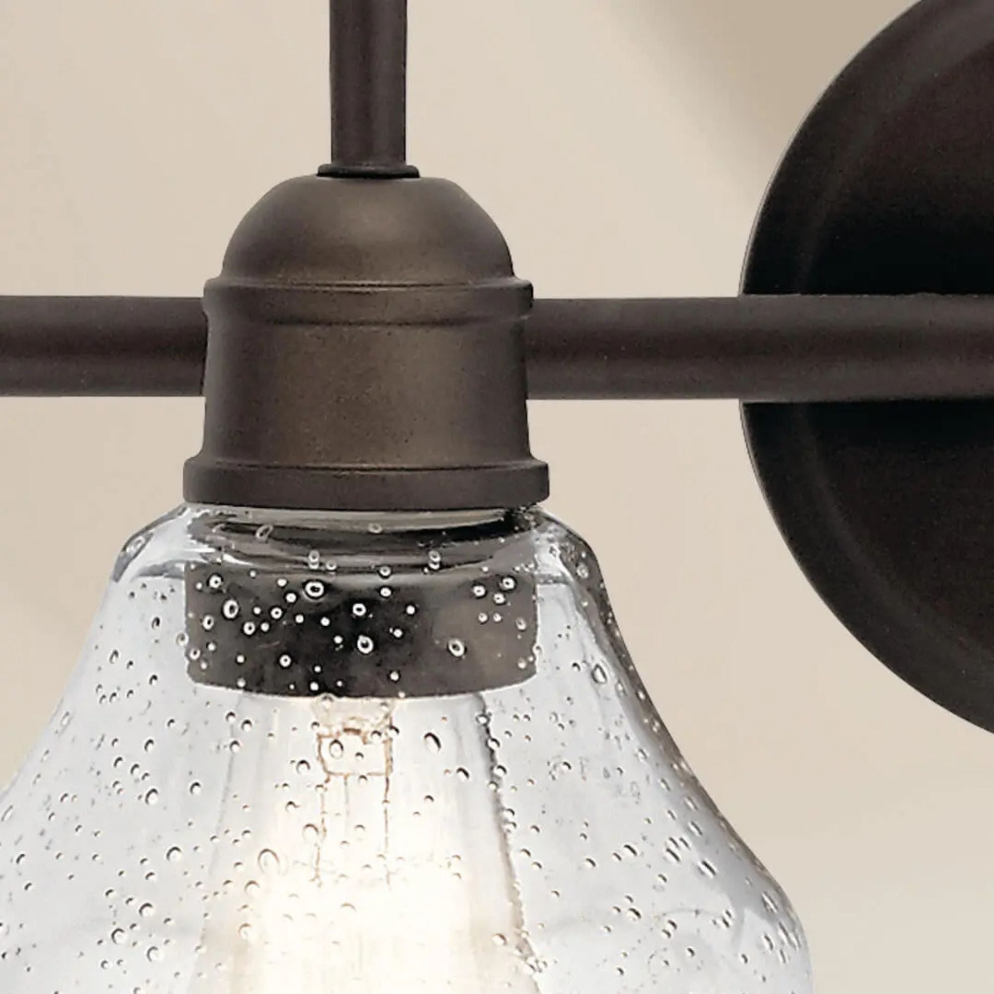 Kichler Avery 33.5 in. 4-Light Bathroom Vanity Light, Olde Bronze with Clear Seeded Glass