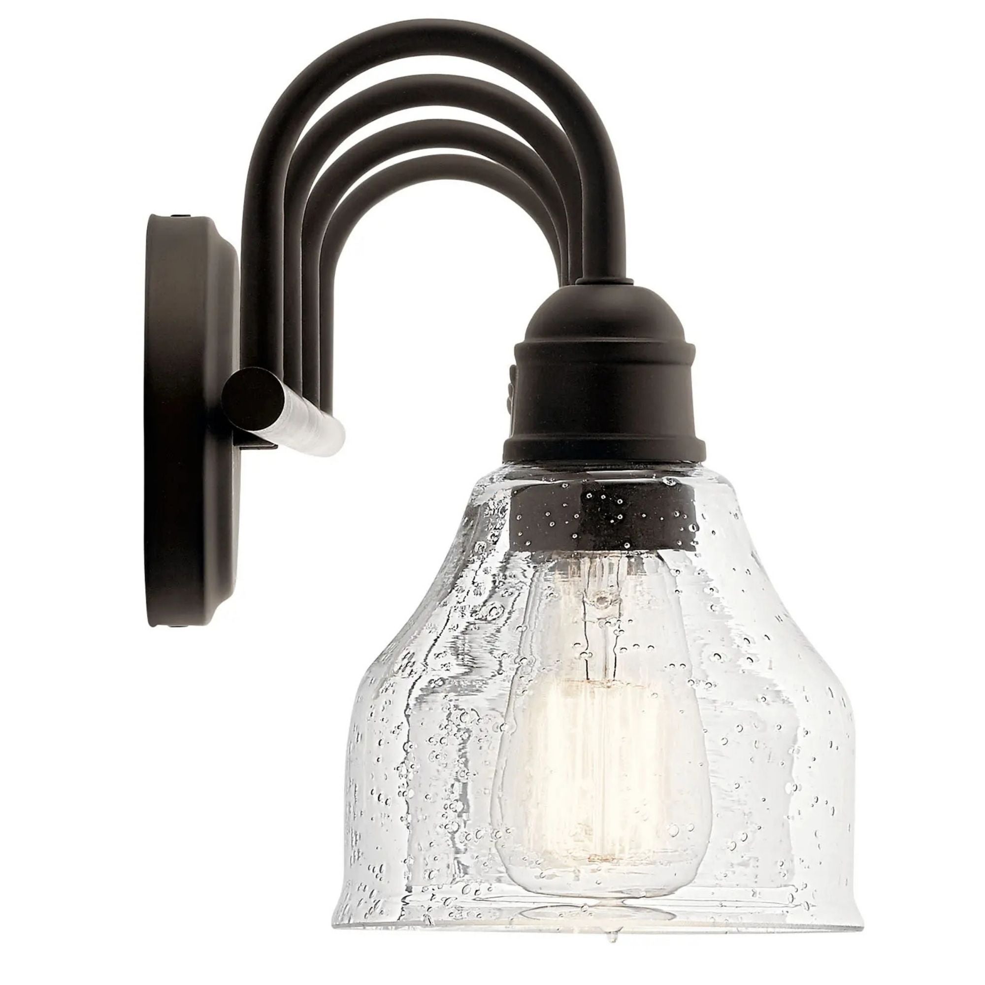 Kichler Avery 33.5 in. 4-Light Bathroom Vanity Light, Olde Bronze with Clear Seeded Glass