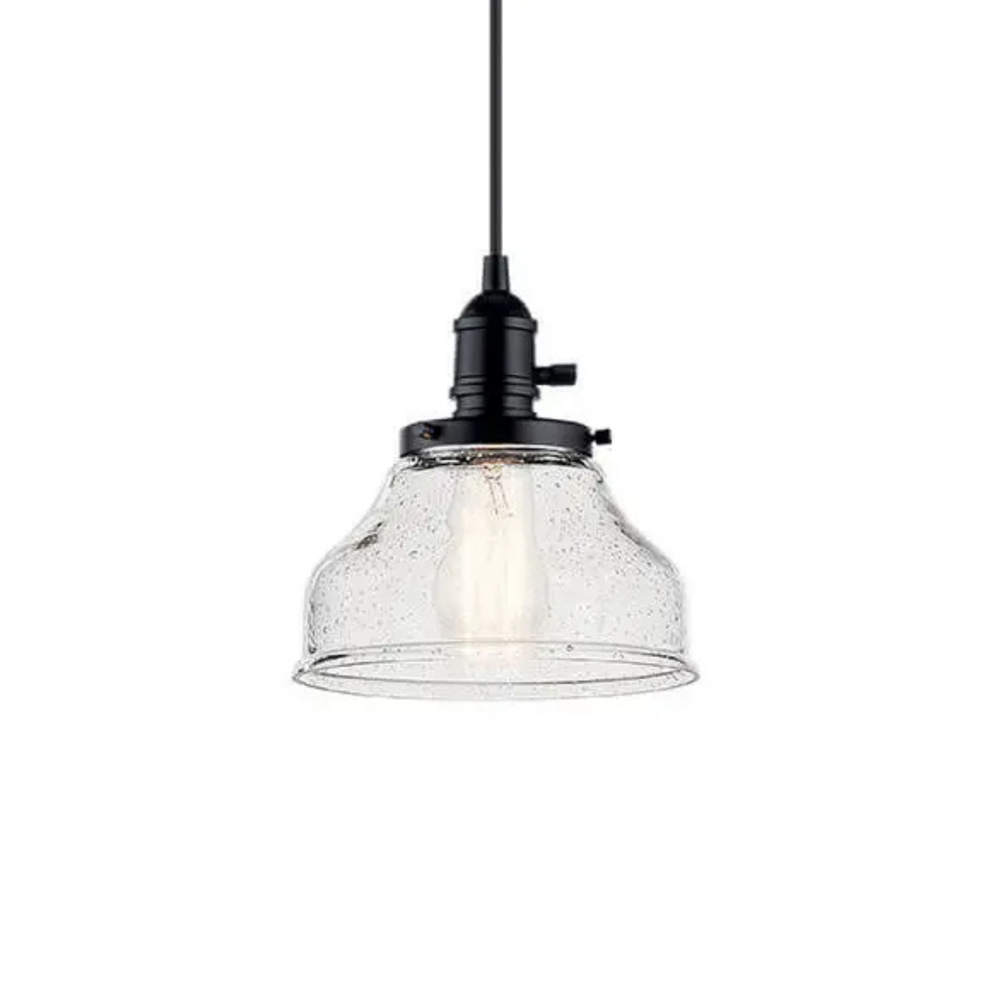 Avery 8" Bell Mini Pendant, Black Finish