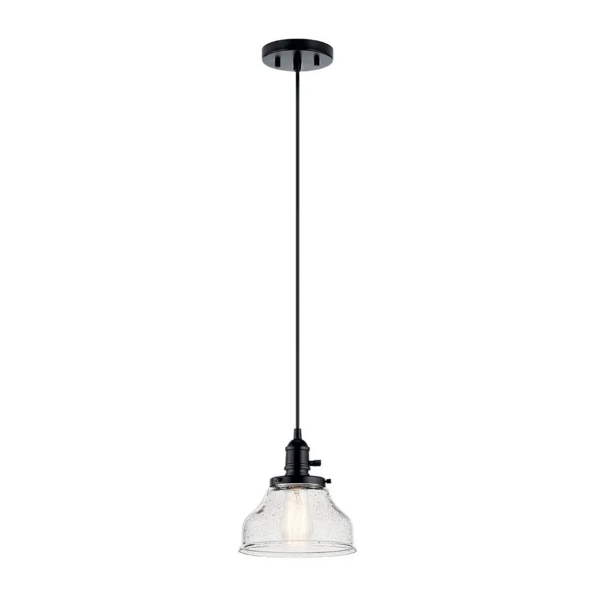 Avery 8" Bell Mini Pendant, Black Finish