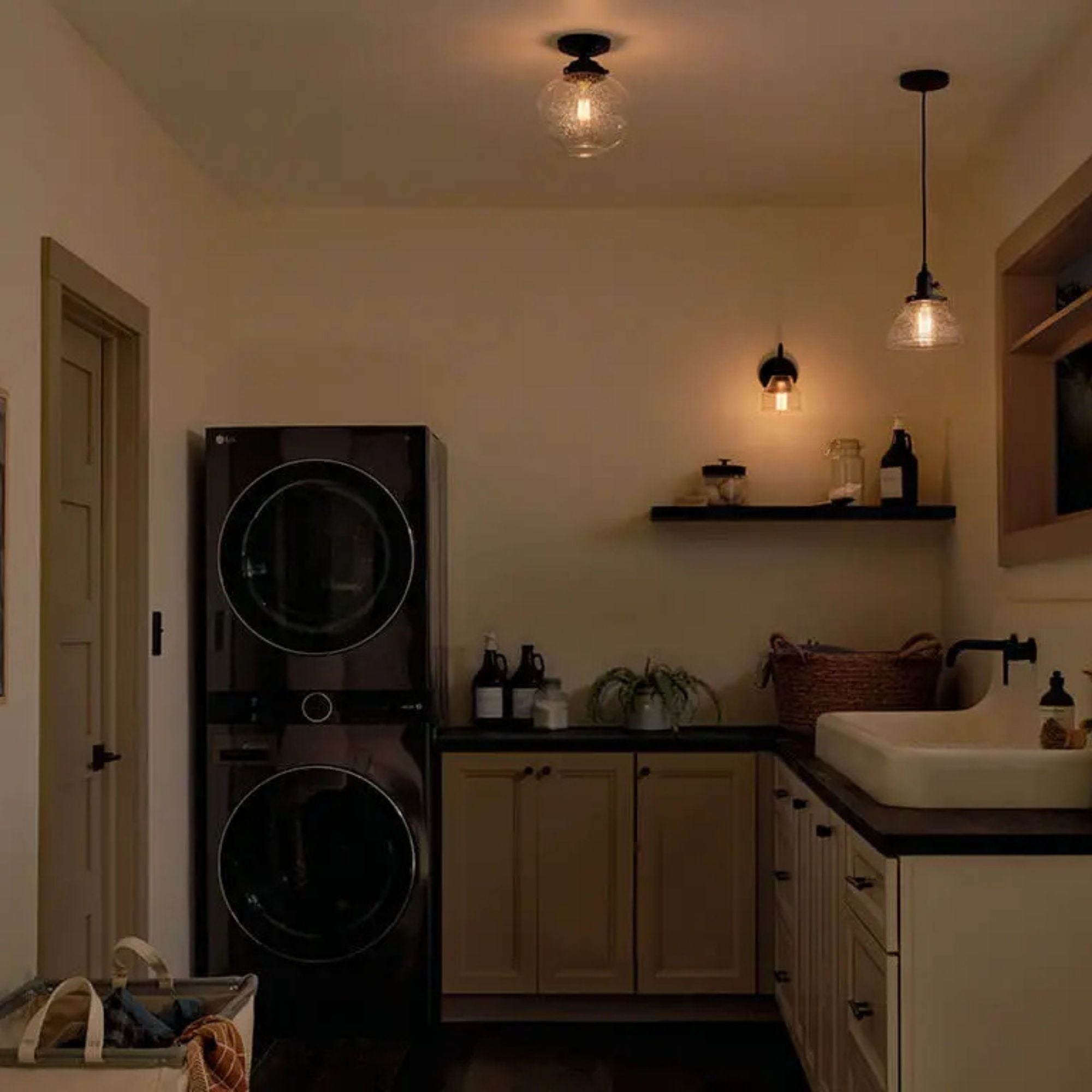 Avery 8" Bell Mini Pendant, Black Finish