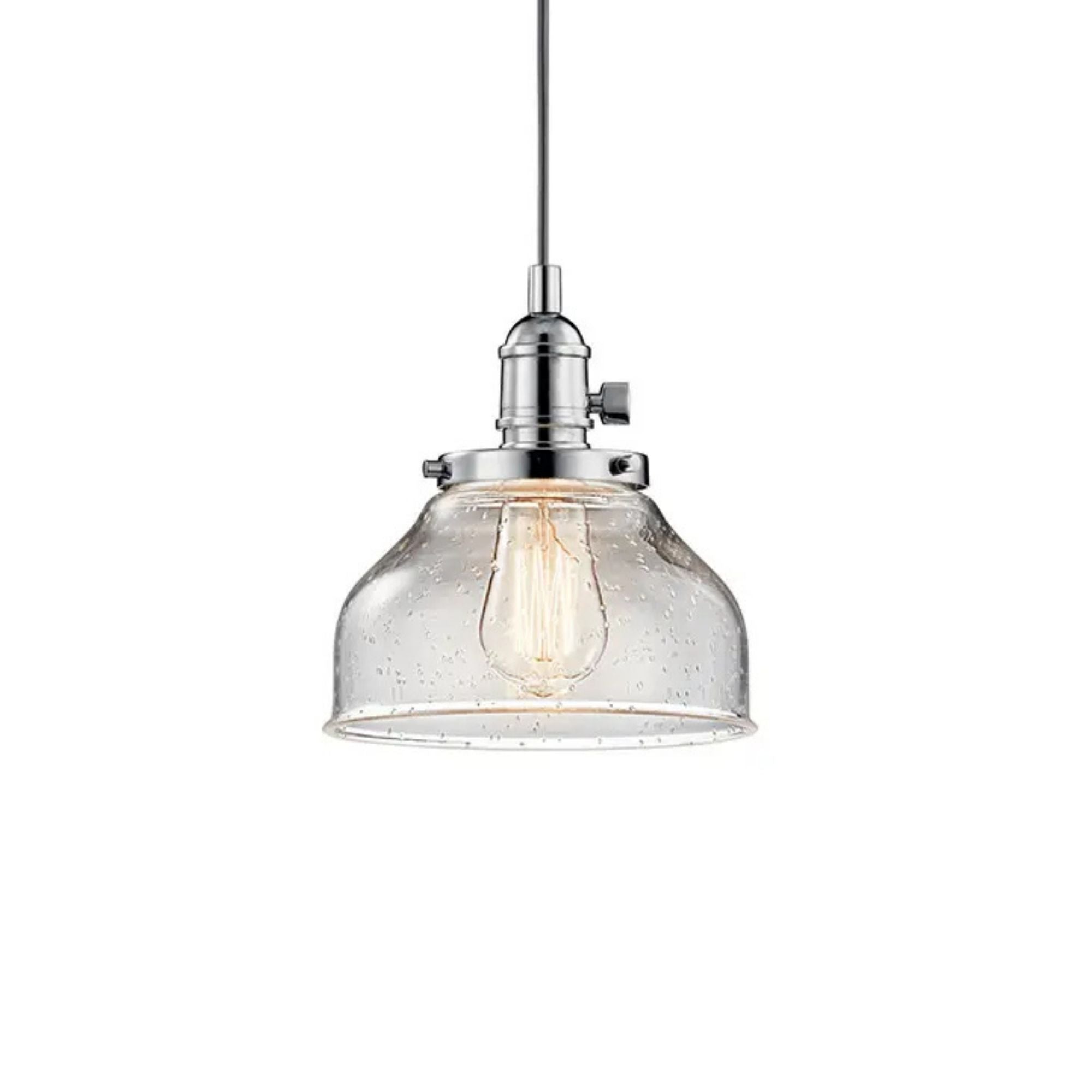 Avery 8" Bell Mini Pendant, Chrome Finish