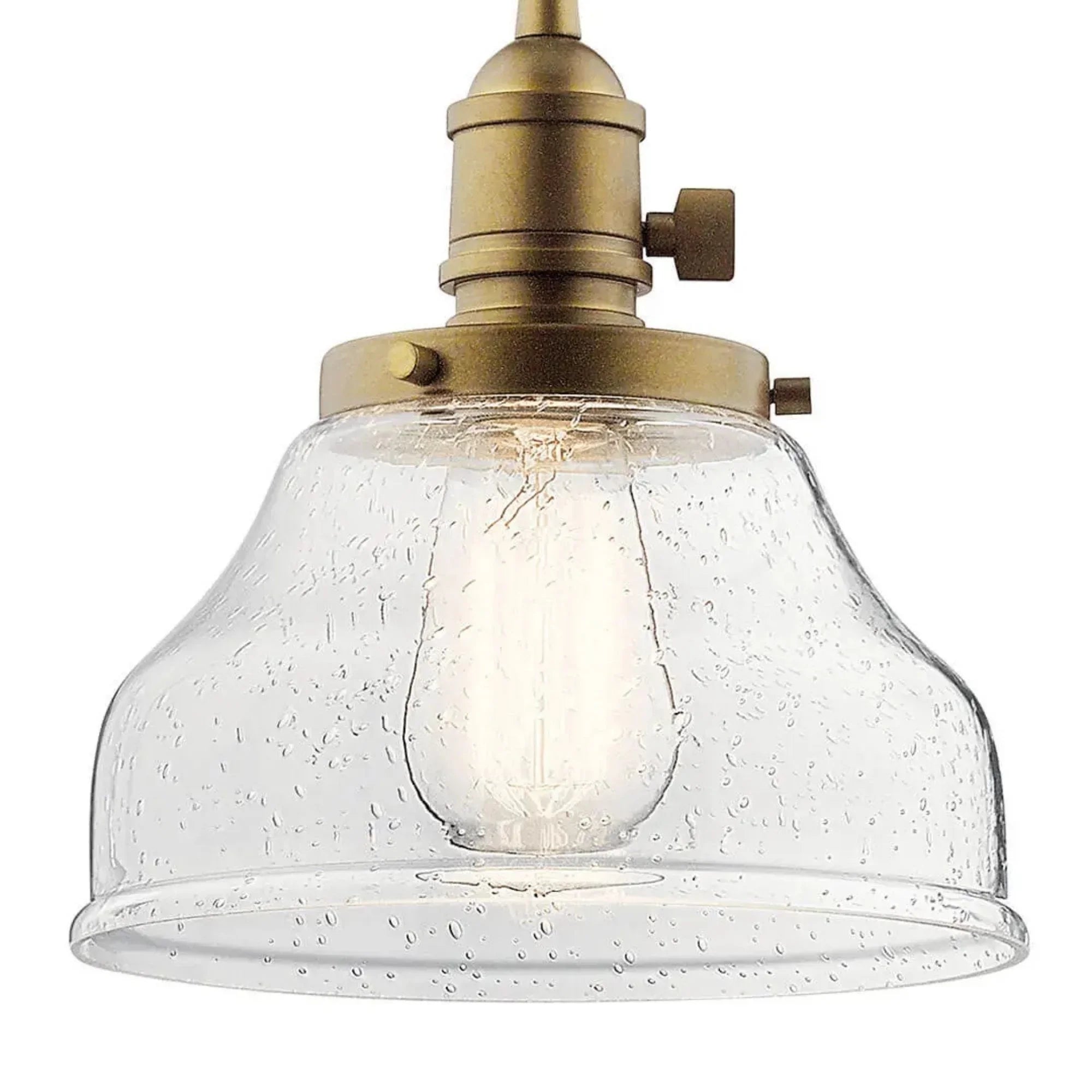 Kichler Lighting - Avery 8" Bell Mini Pendant, Natural Brass Finish | Bees Lighting