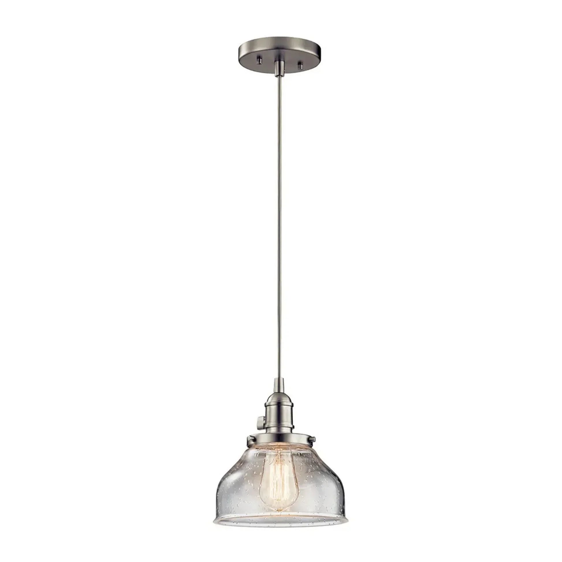 Kichler Lighting - Avery 8" Bell Mini Pendant, Brushed Nickel Finish | Bees Lighting