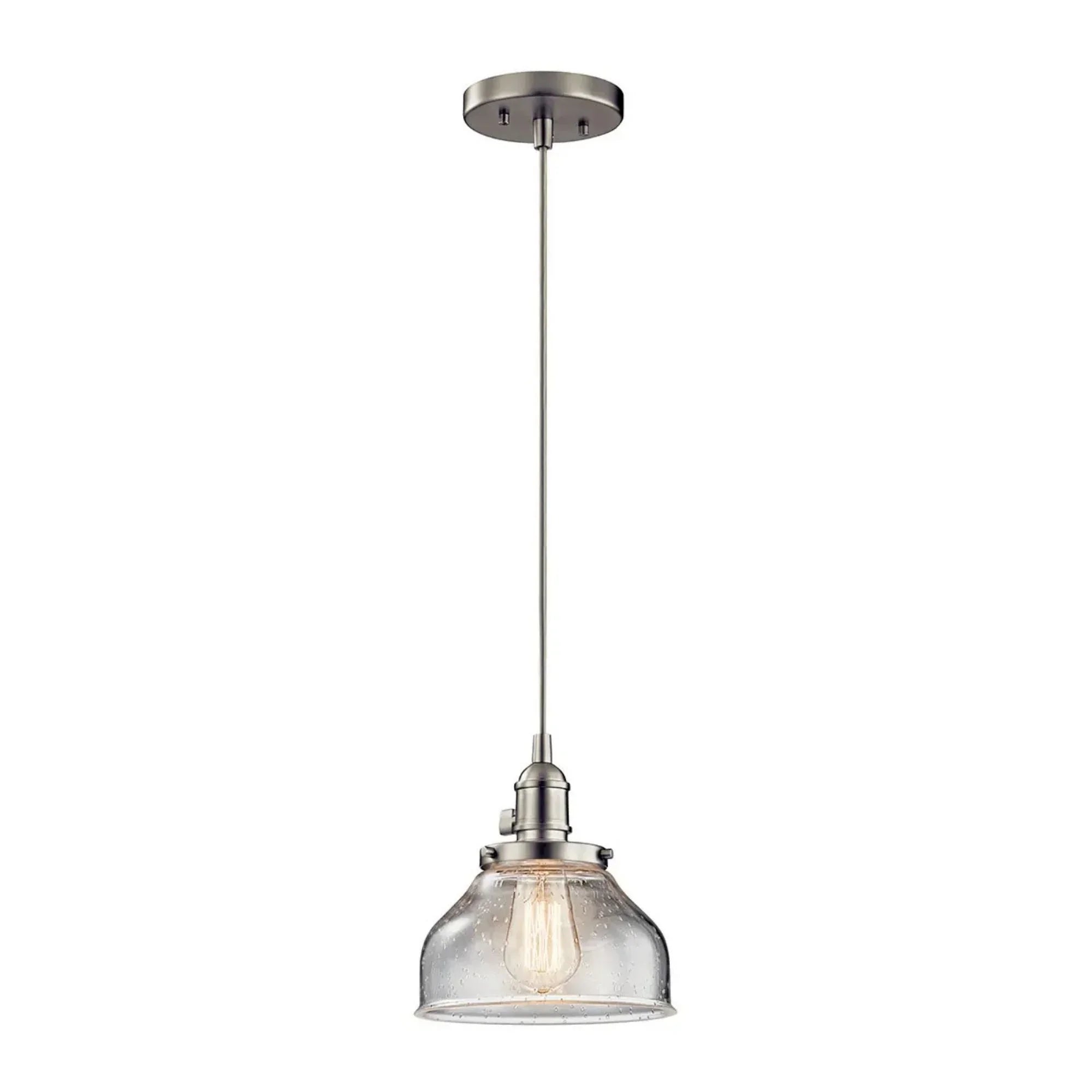 Kichler Lighting - Avery 8" Bell Mini Pendant, Brushed Nickel Finish | Bees Lighting