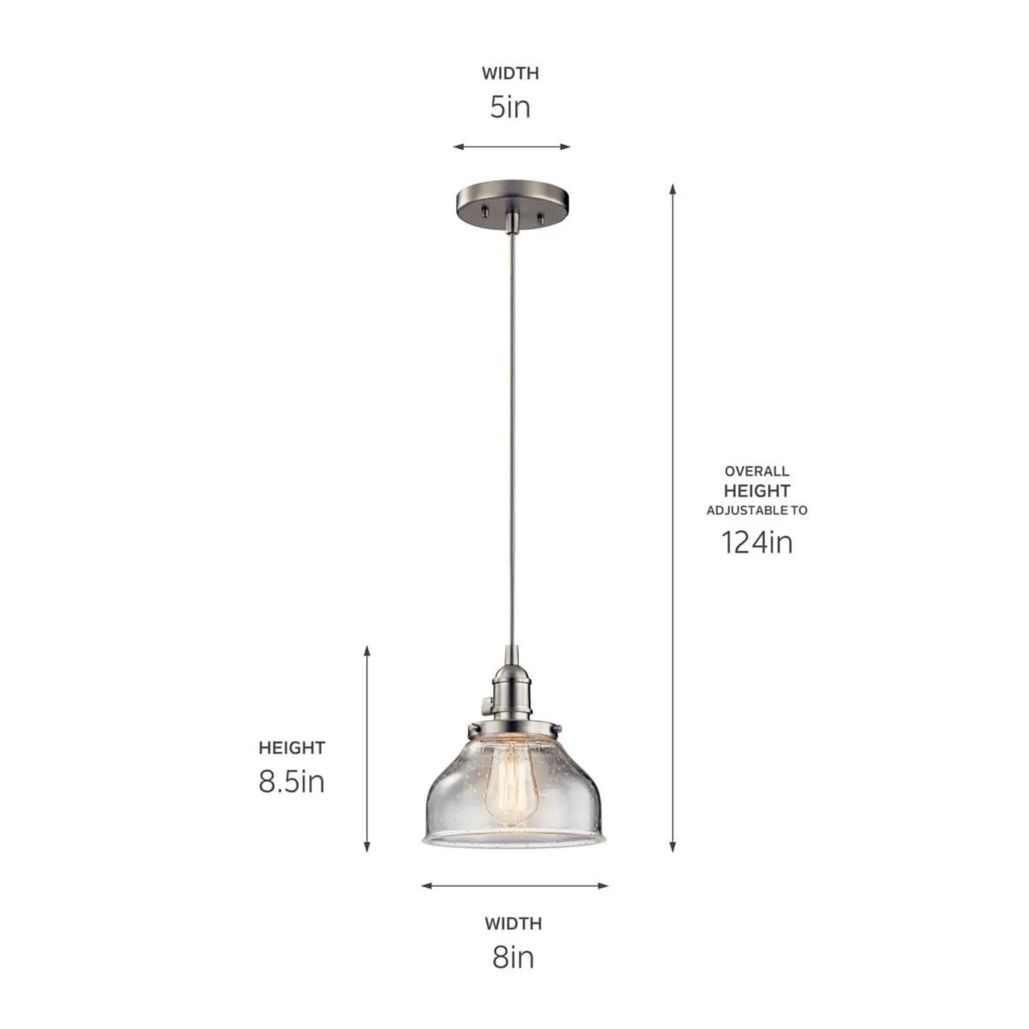 Kichler Avery 8.5 in. Pendant Light Brushed Nickel