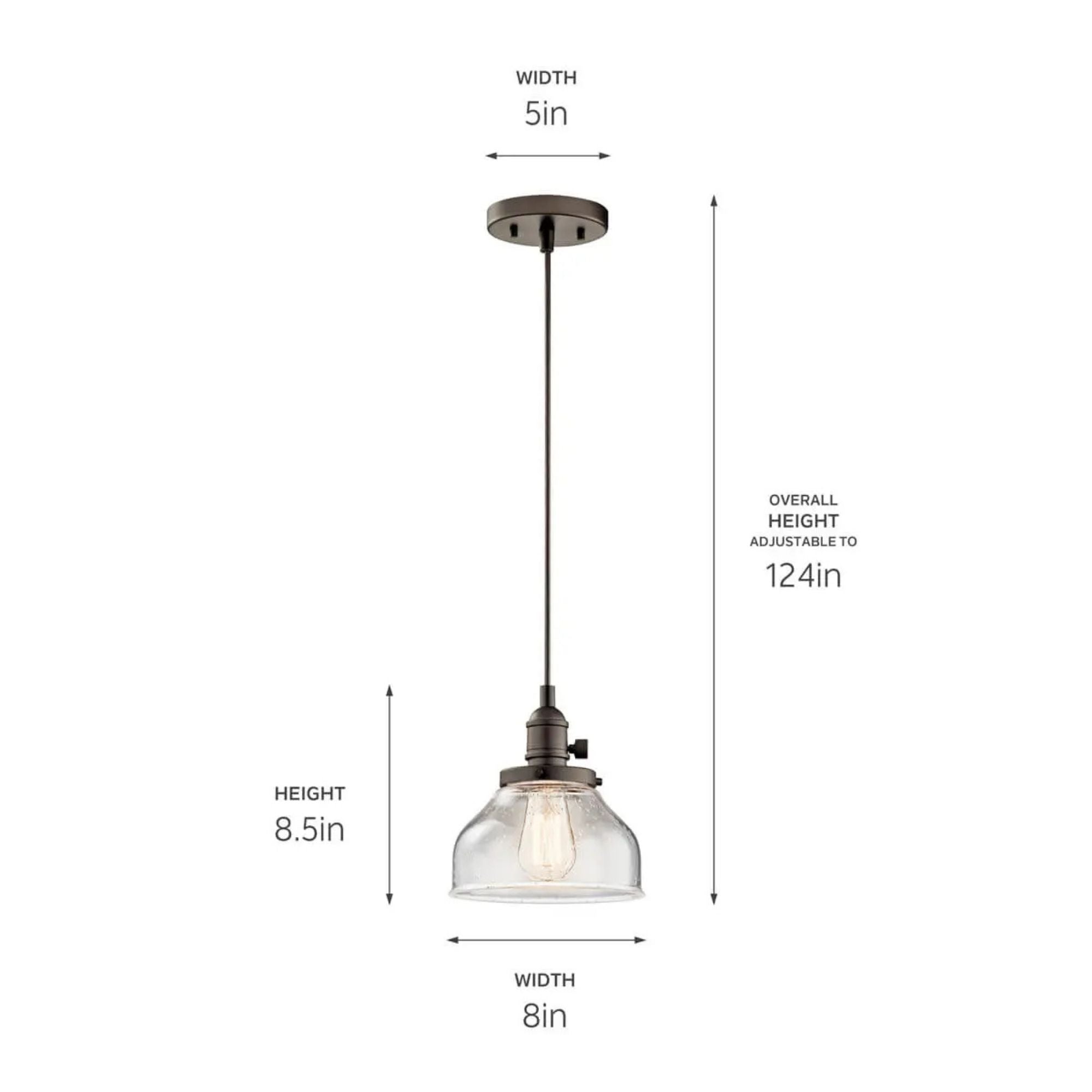 Avery 8" Bell Mini Pendant, Olde Bronze Finish