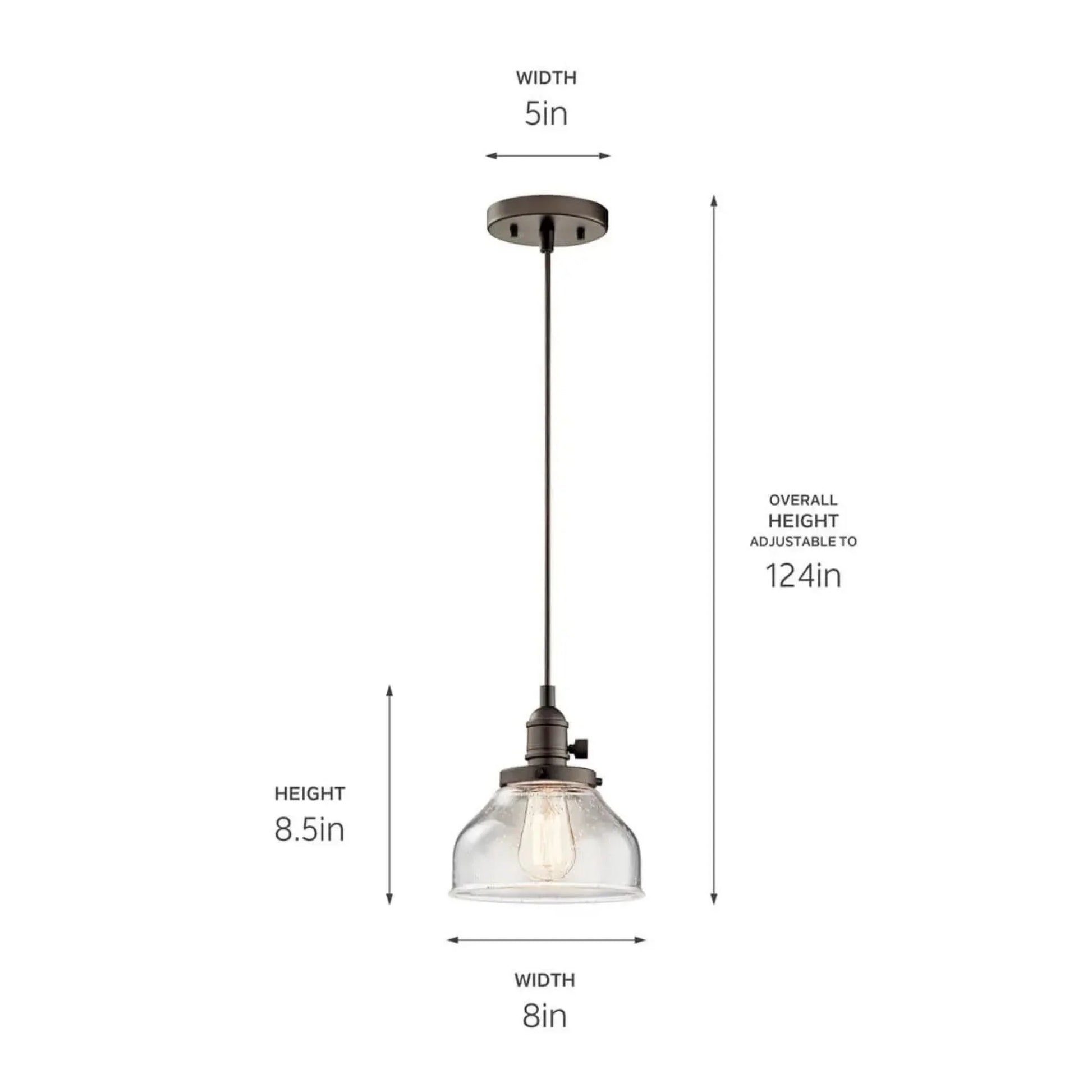 Kichler Lighting - Avery 8" Bell Mini Pendant, Olde Bronze Finish | Bees Lighting