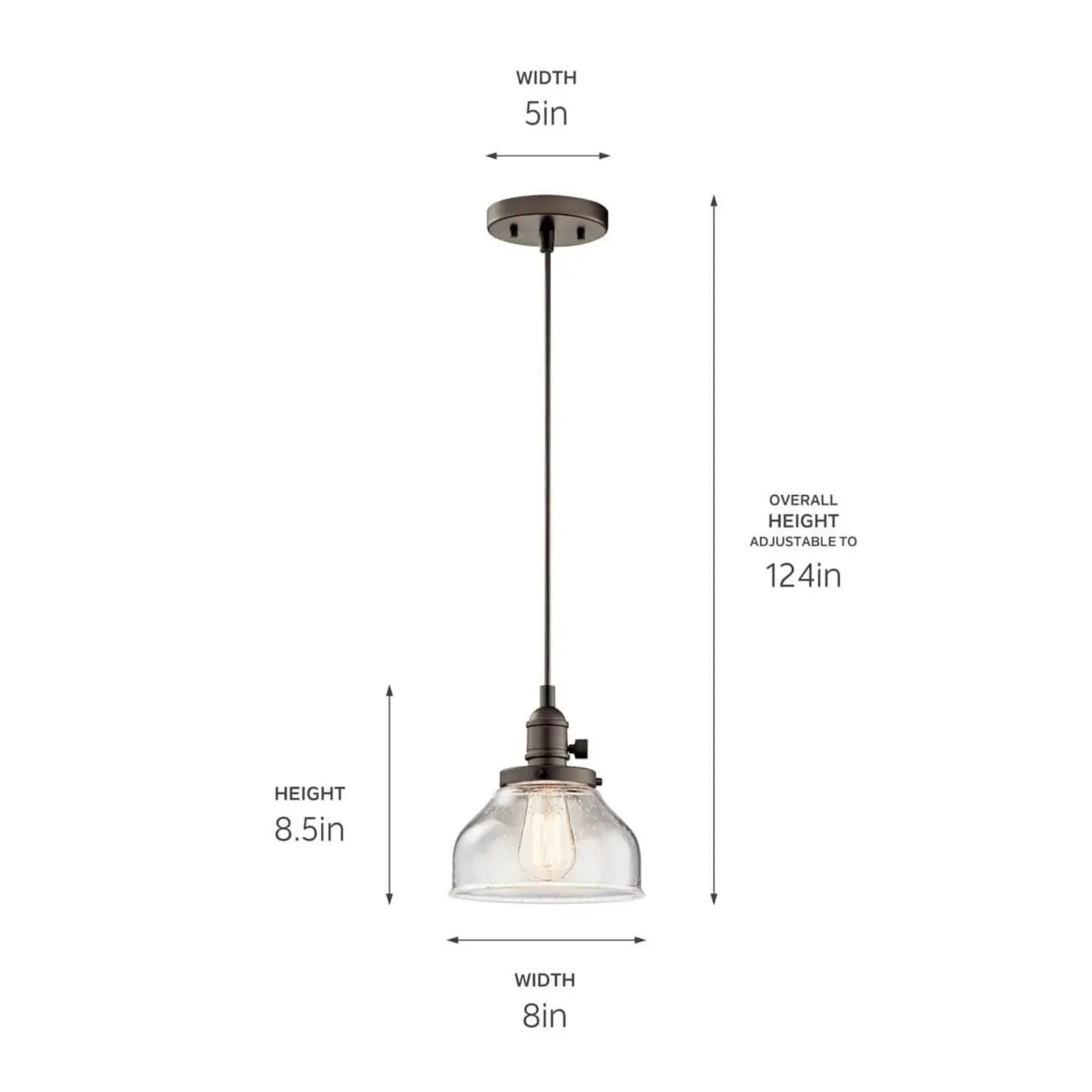 Kichler Lighting - Avery 8" Bell Mini Pendant, Olde Bronze Finish | Bees Lighting