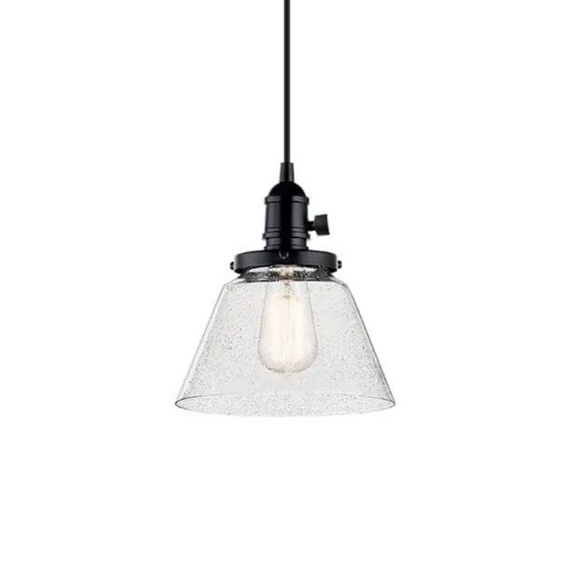 Avery 8" Cone Mini Pendant, Black Finish