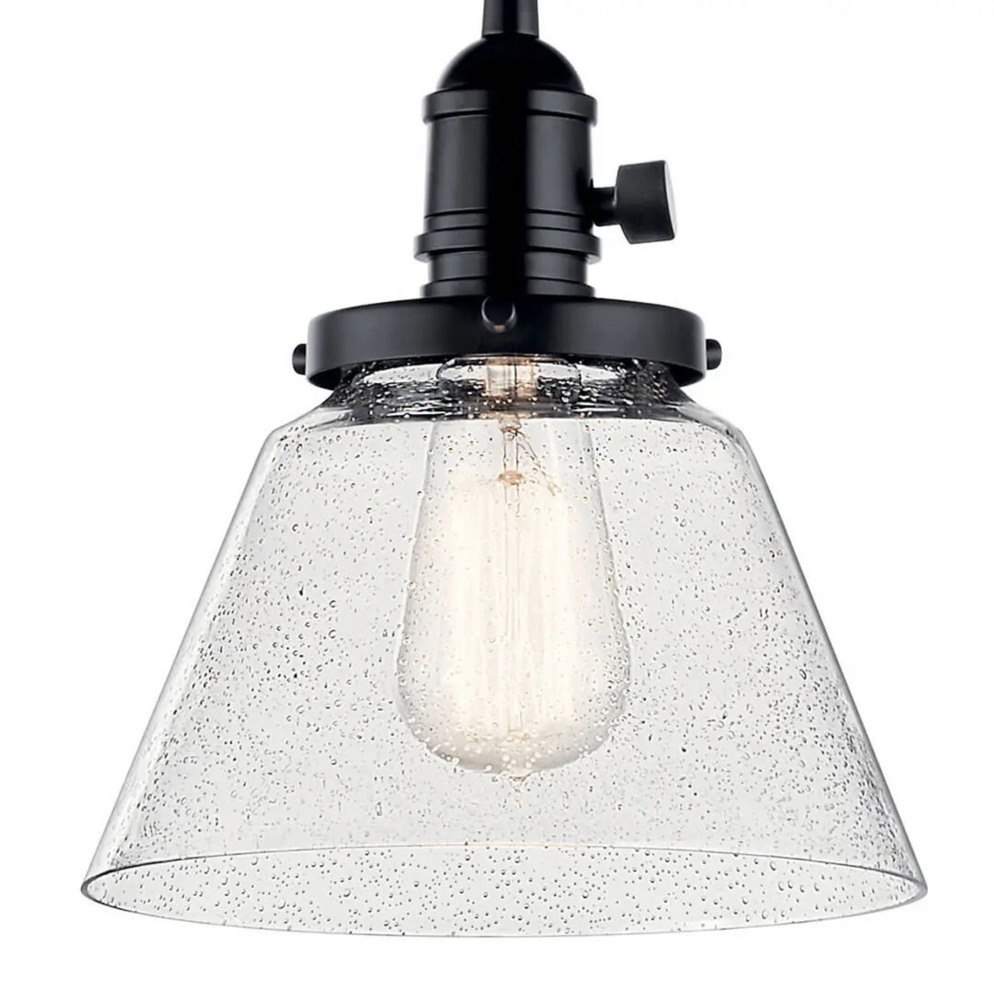 Avery 8" Cone Mini Pendant, Black Finish - Bees Lighting