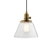Avery 8" Cone Mini Pendant, Natural Brass Finish