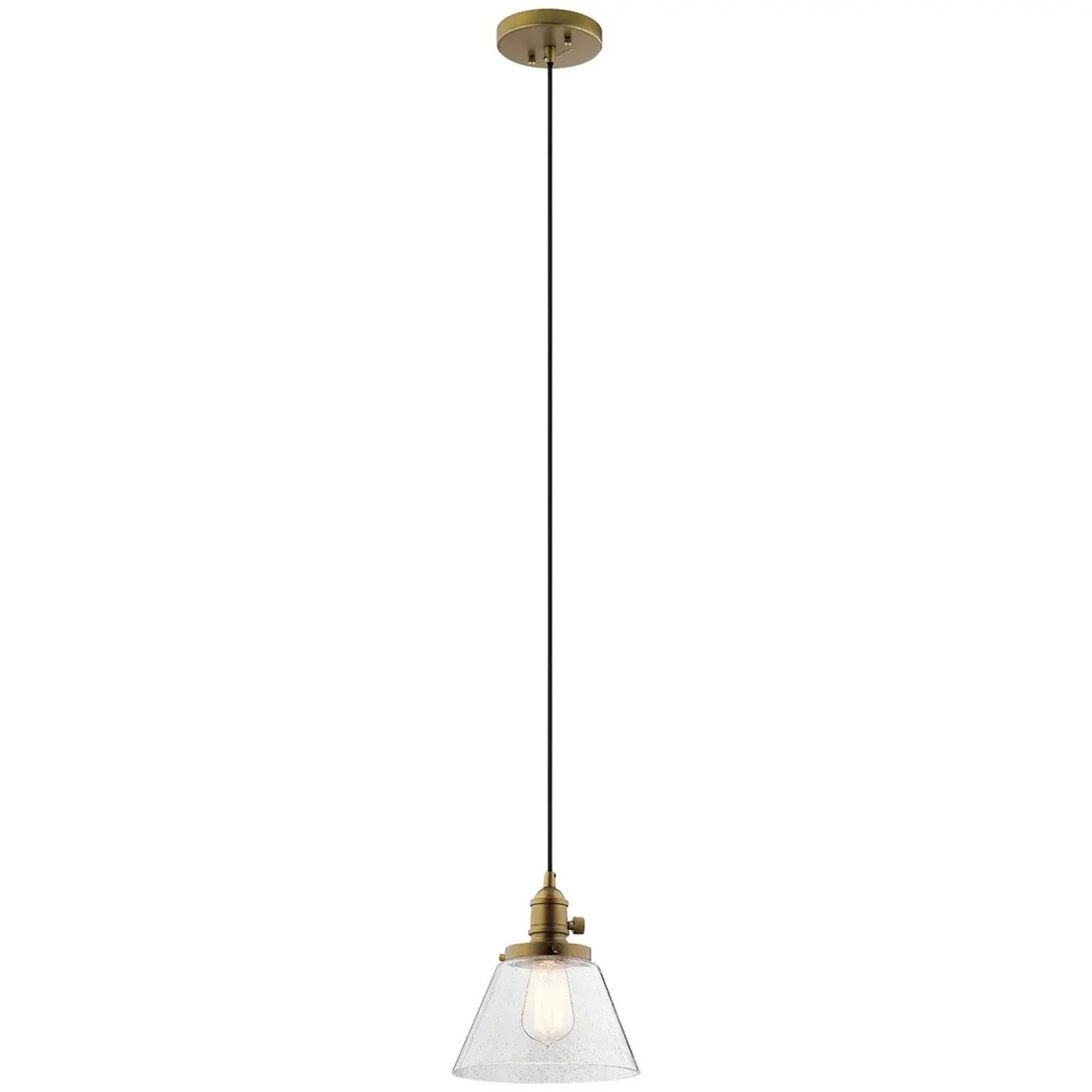 Kichler Lighting - Avery 8" Cone Mini Pendant, Natural Brass Finish | Bees Lighting