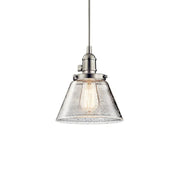 Avery 8" Cone Mini Pendant, Brushed Nickel Finish