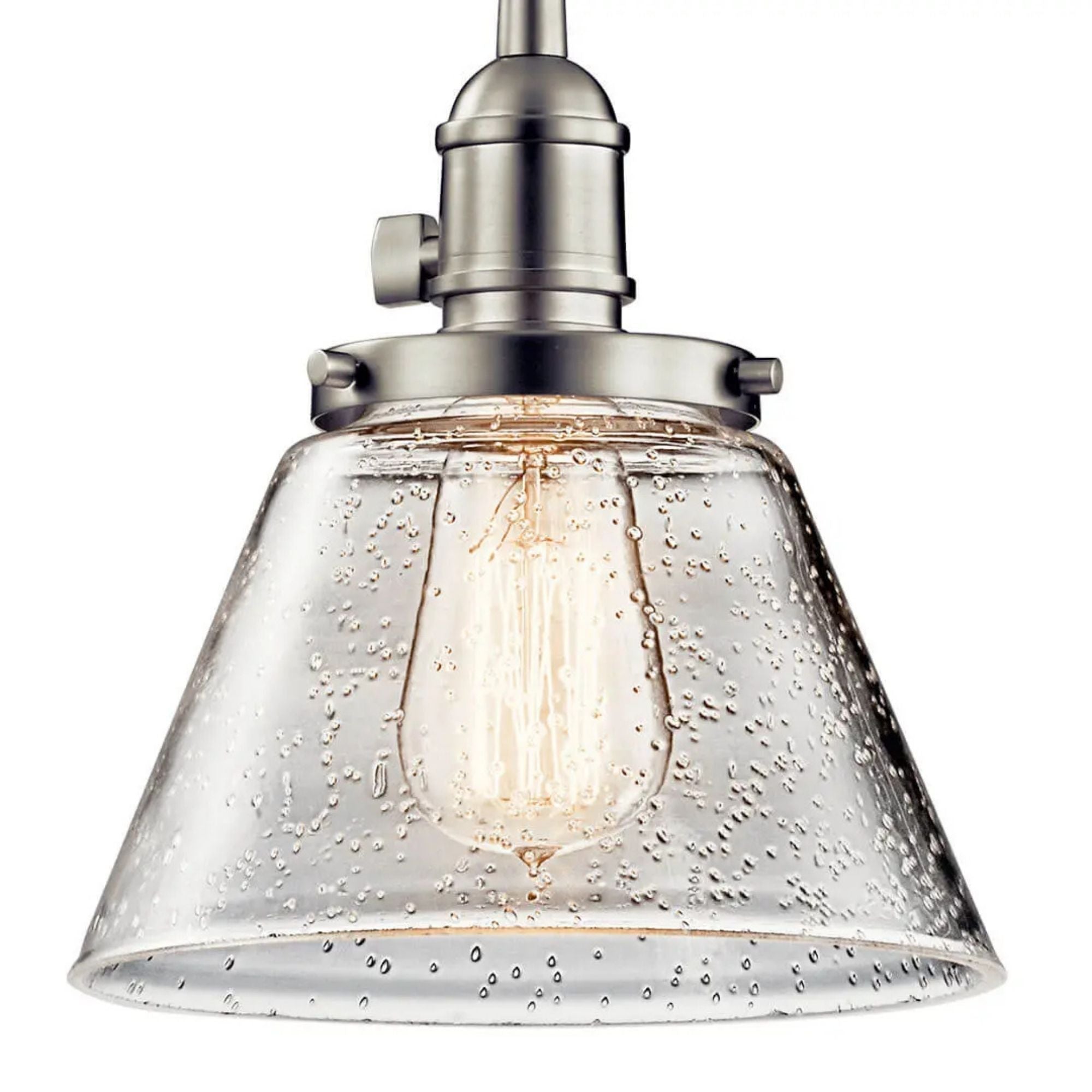 Avery 8" Cone Mini Pendant, Brushed Nickel Finish