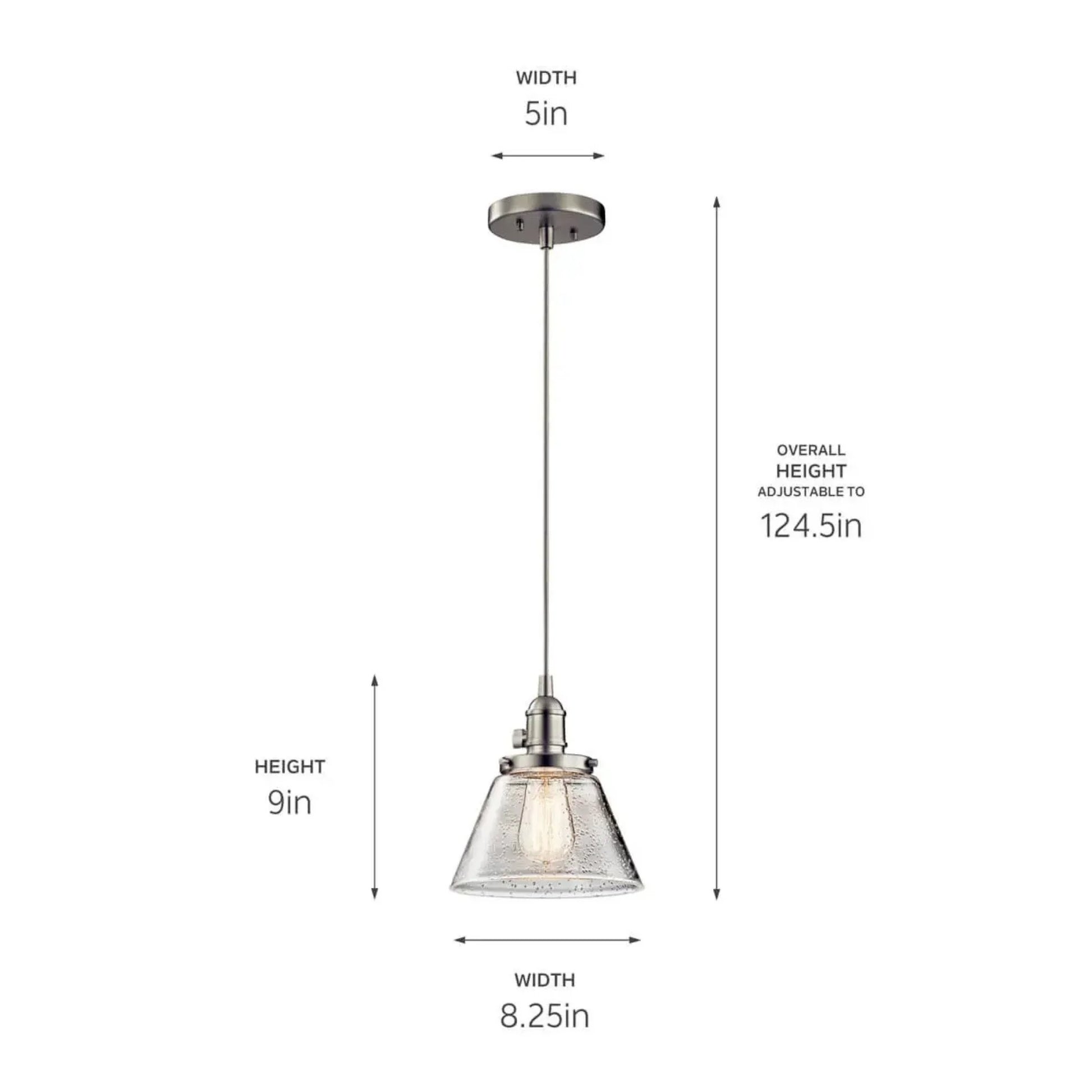 Kichler Lighting - Avery 8" Cone Mini Pendant, Brushed Nickel Finish | Bees Lighting