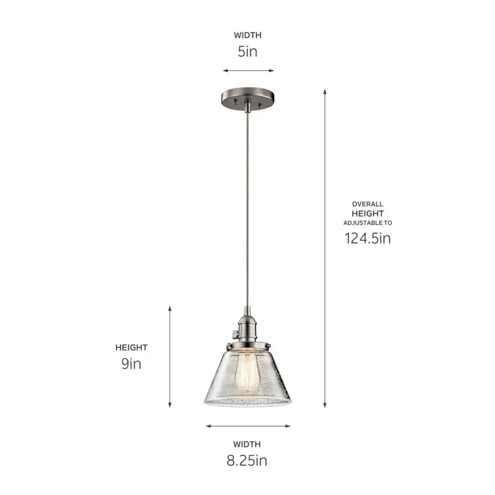 Kichler Lighting - Avery 8" Cone Mini Pendant, Brushed Nickel Finish | Bees Lighting