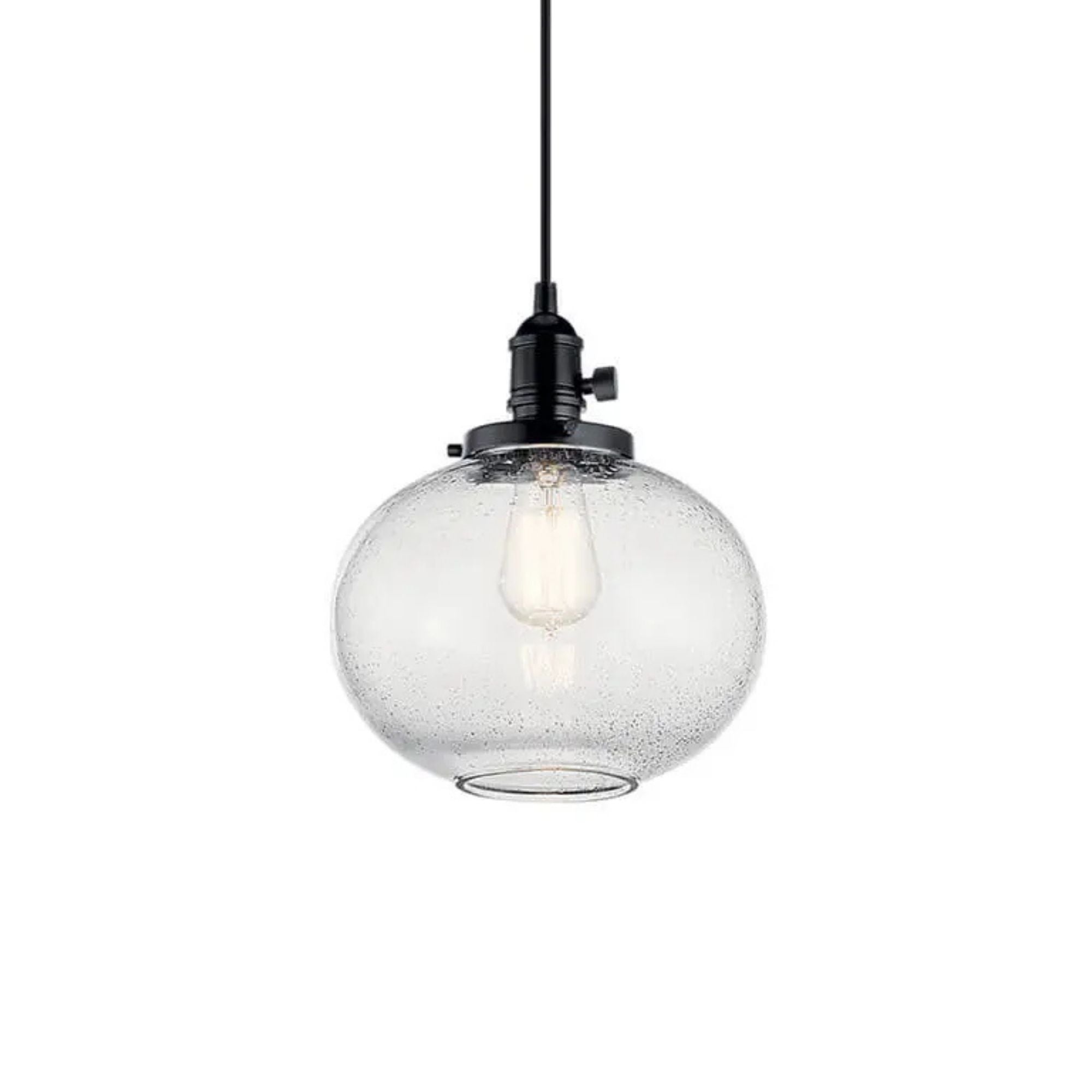 Avery 10" Globe Mini Pendant, Black Finish