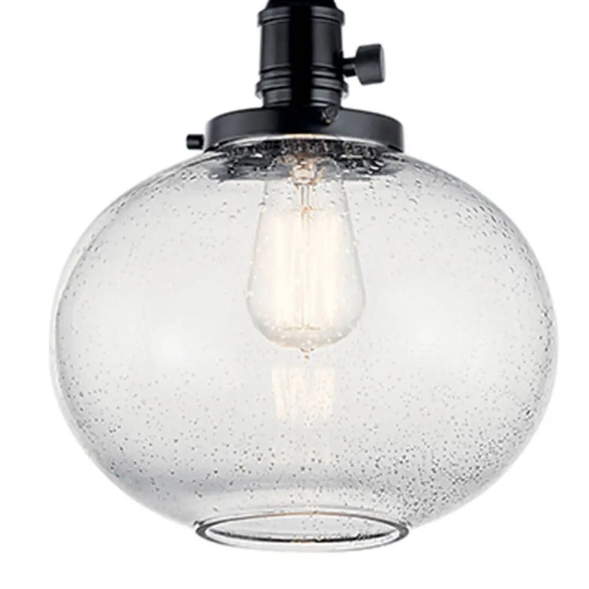 Avery 10" Globe Mini Pendant, Black Finish