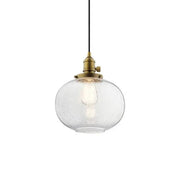 Avery 10" Globe Mini Pendant, Natural Brass Finish