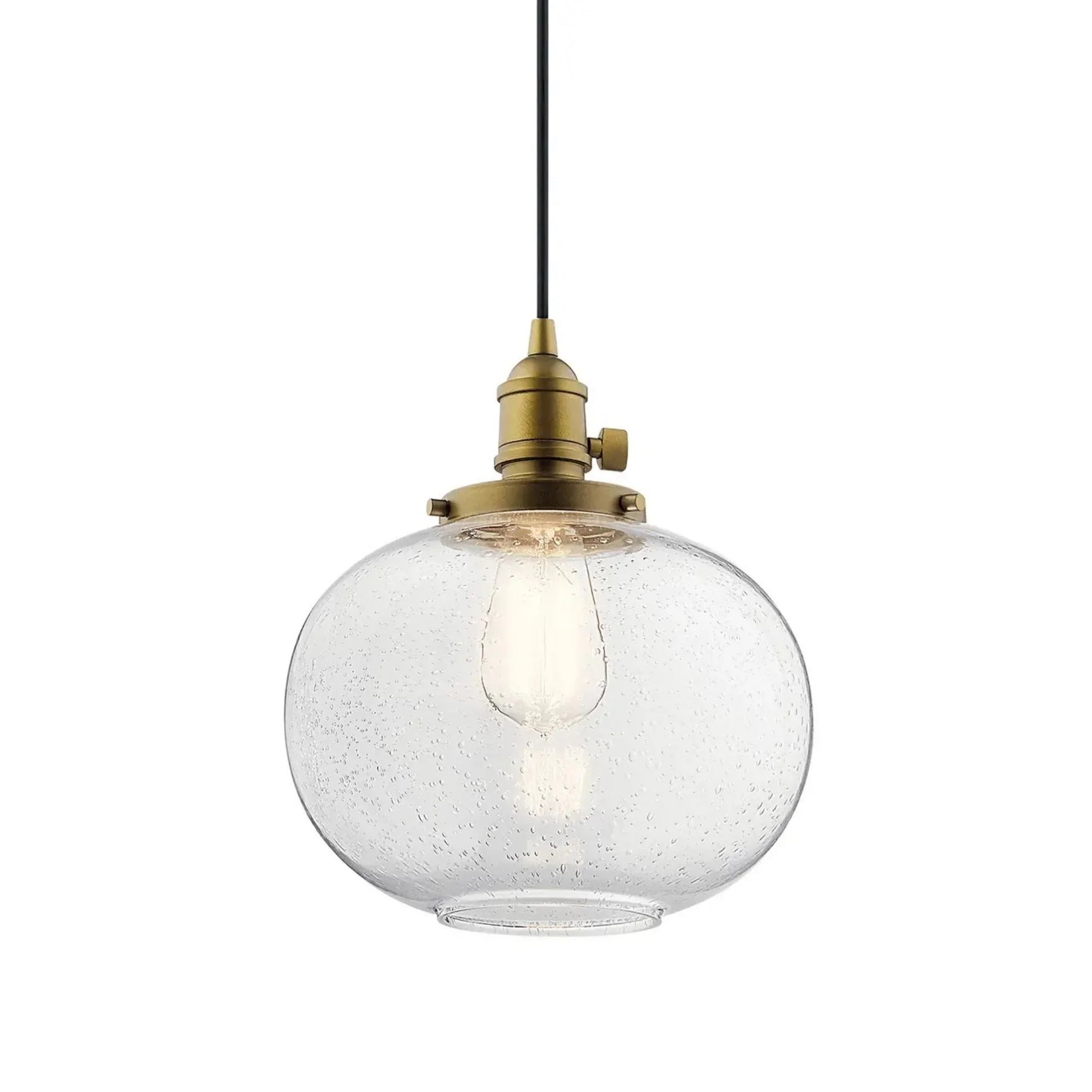 Kichler Lighting - Avery 10" Globe Mini Pendant, Natural Brass Finish | Bees Lighting