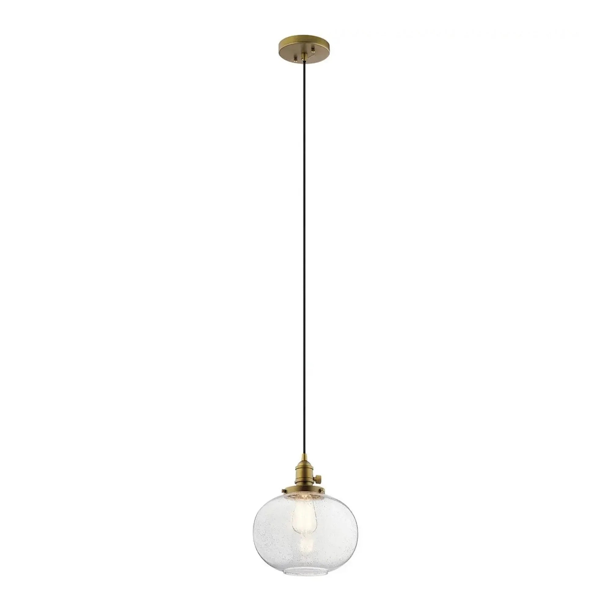 Kichler Lighting - Avery 10" Globe Mini Pendant, Natural Brass Finish | Bees Lighting