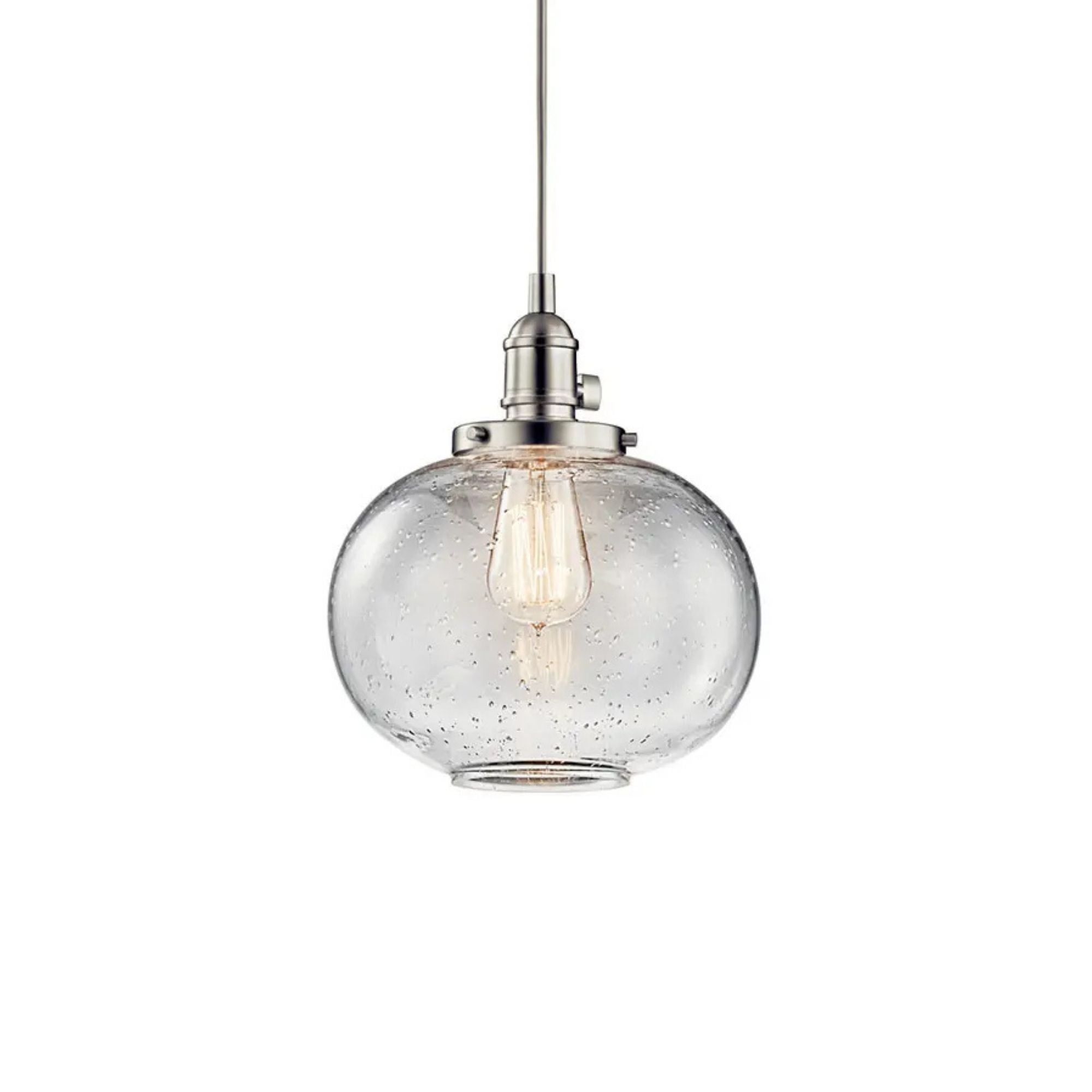 Avery 10" Globe Mini Pendant, Brushed Nickel Finish