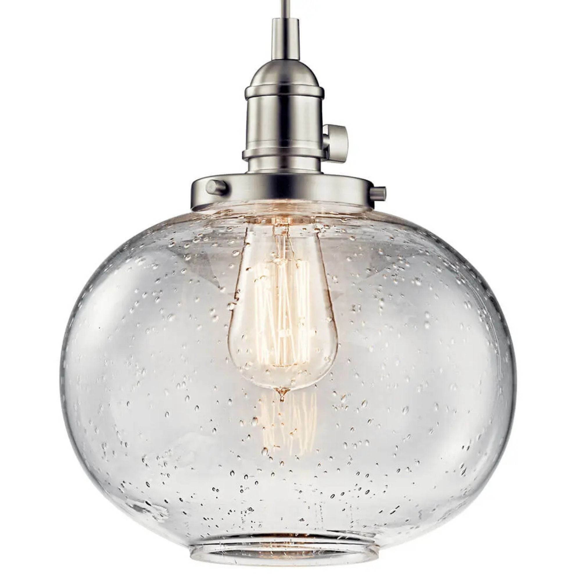 Avery 10" Globe Mini Pendant, Brushed Nickel Finish