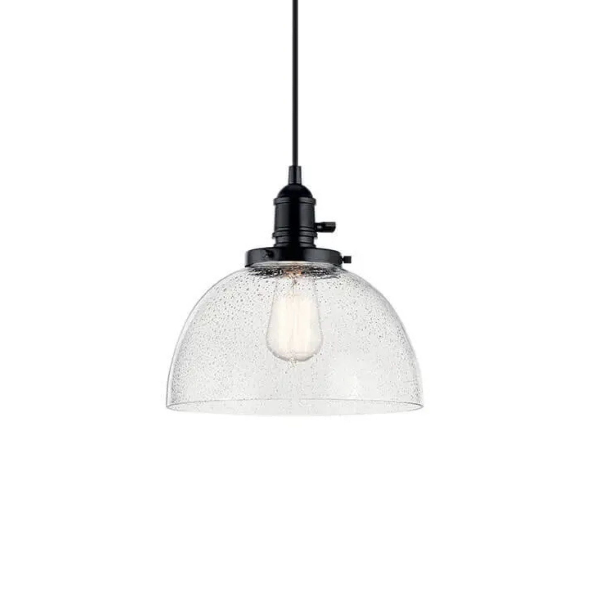 Avery 10" Dome Mini Pendant, Black Finish