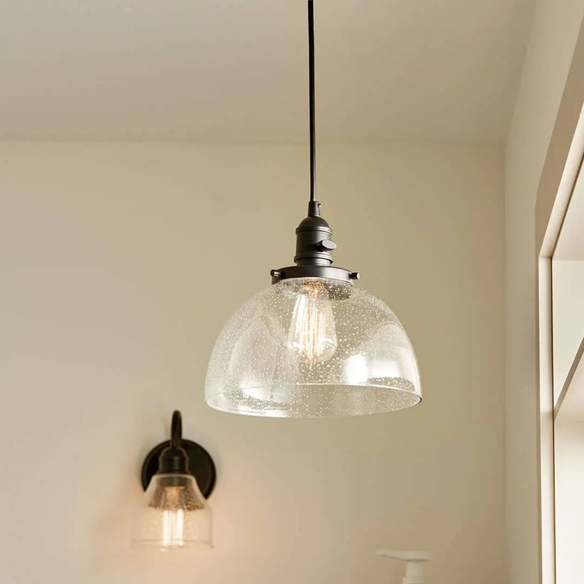 Avery 10" Dome Mini Pendant, Black Finish