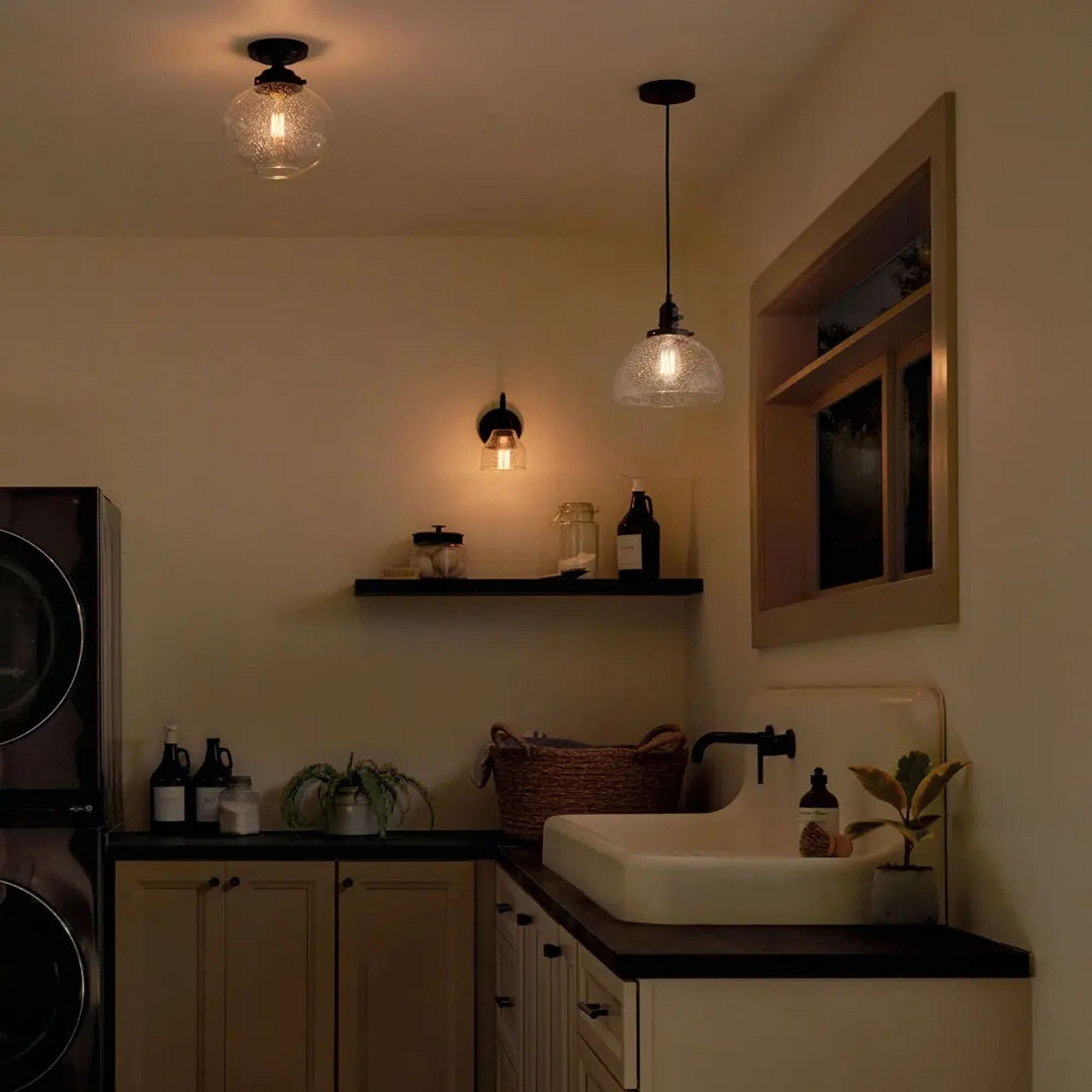 Avery 10" Dome Mini Pendant, Black Finish - Bees Lighting
