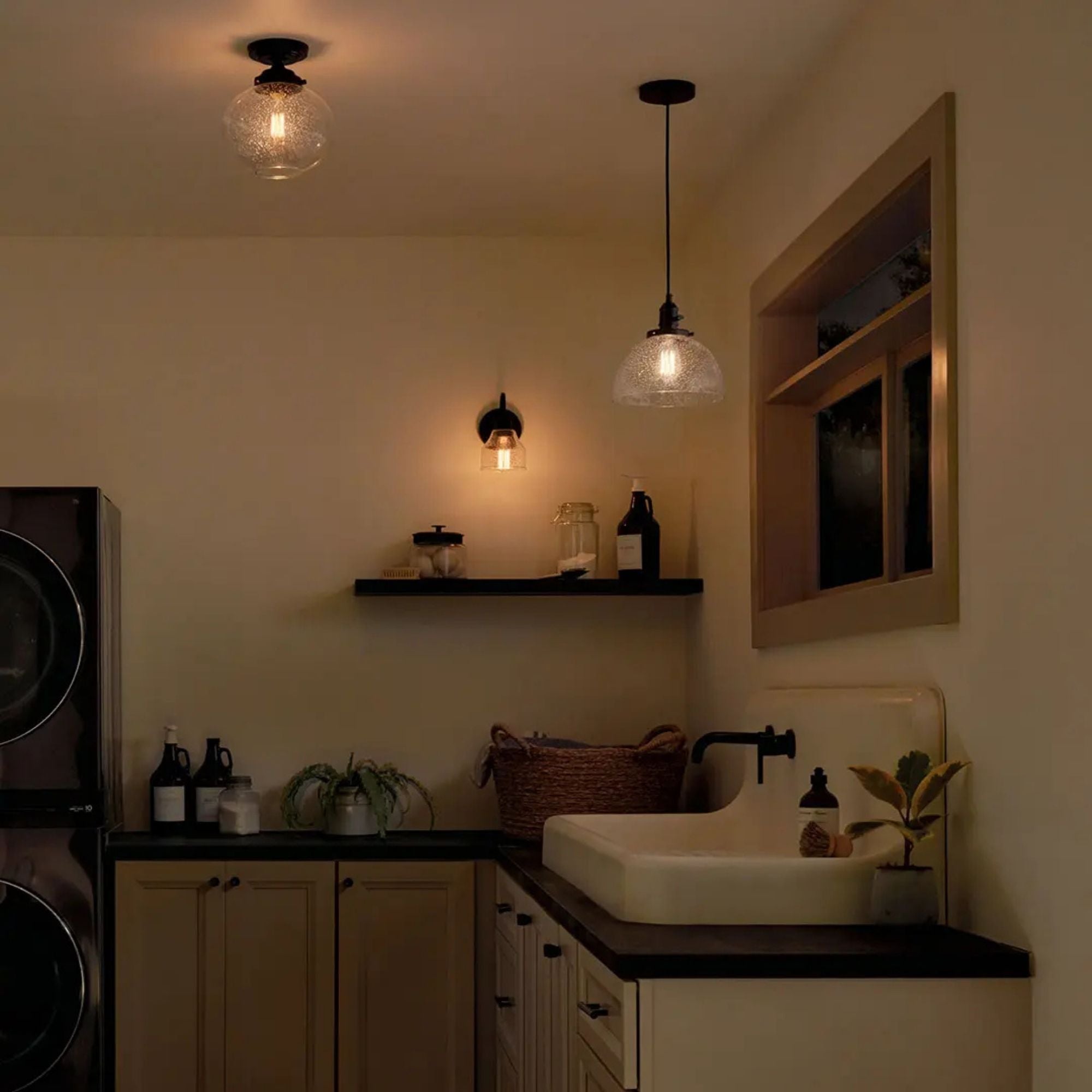 Avery 10" Dome Mini Pendant, Black Finish