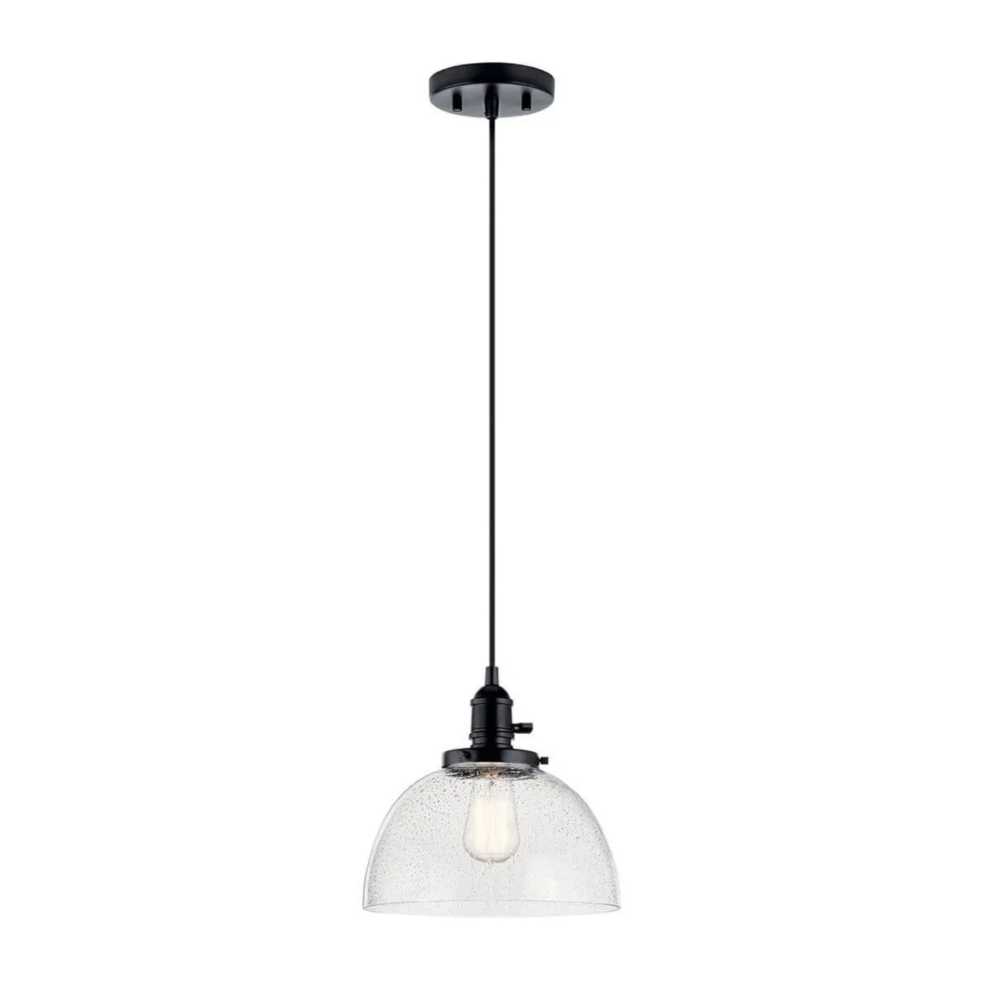 Avery 10" Dome Mini Pendant, Black Finish - Bees Lighting