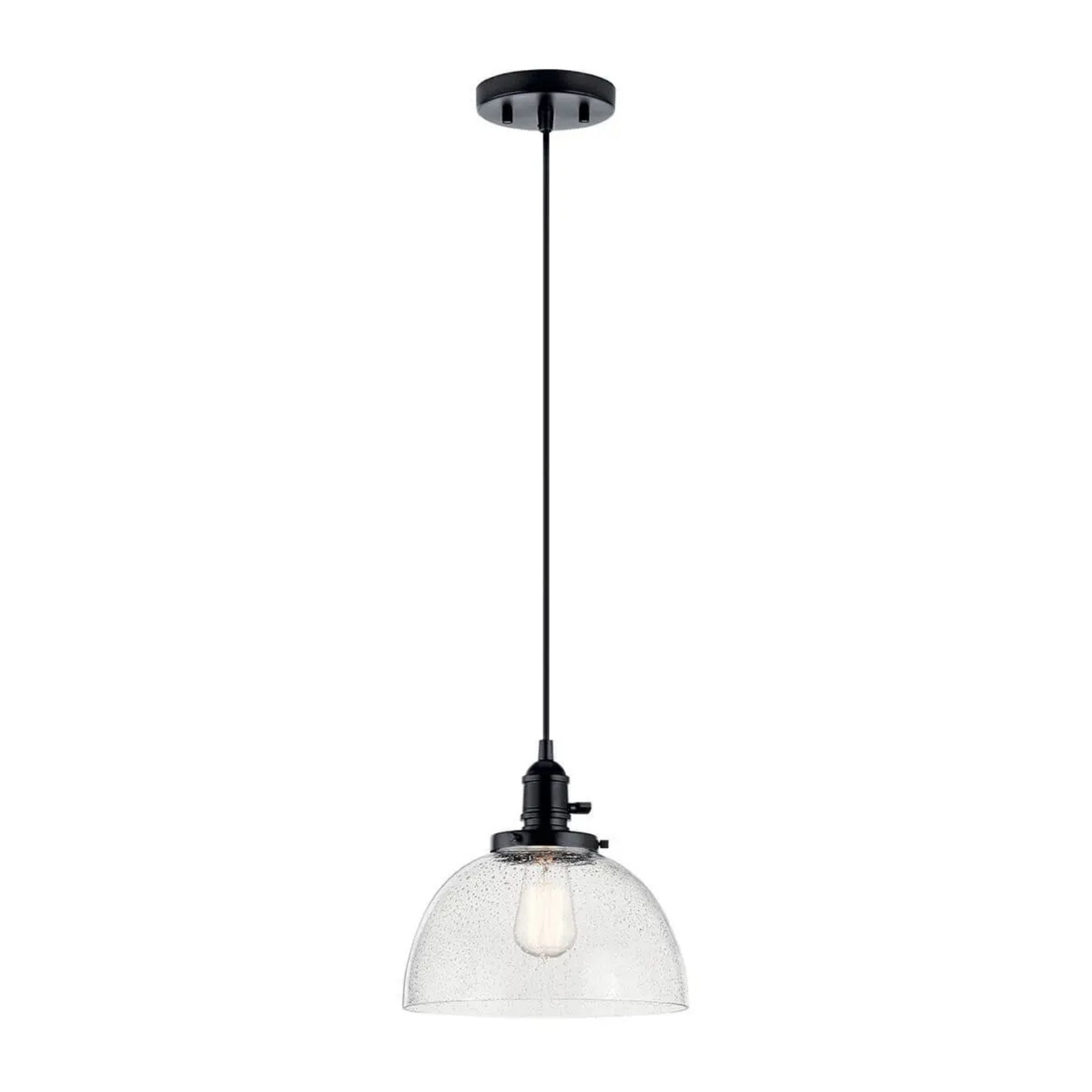 Avery 10" Dome Mini Pendant, Black Finish