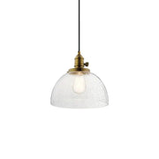 Avery 10" Dome Mini Pendant, Natural Brass Finish