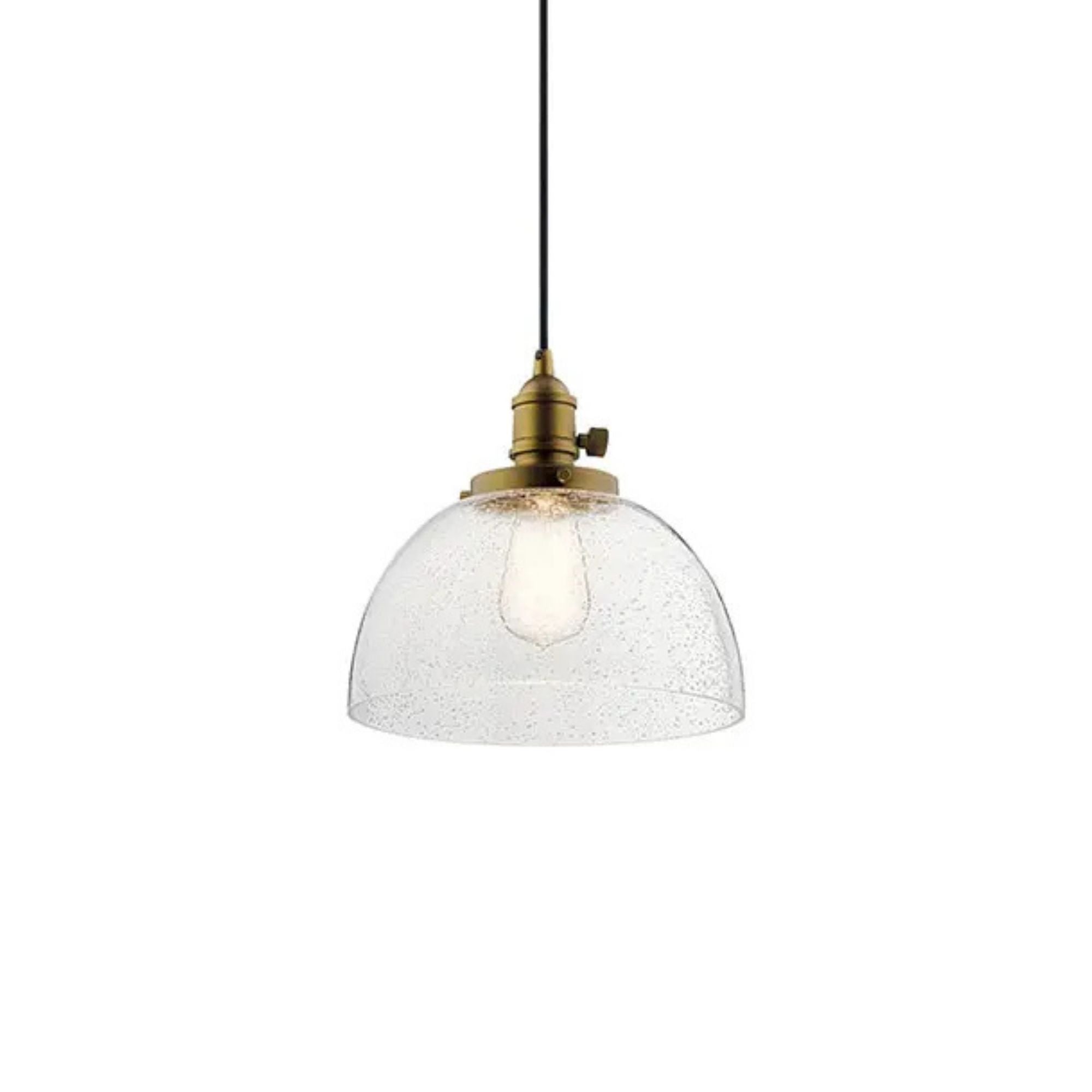 Avery 10" Dome Mini Pendant, Natural Brass Finish