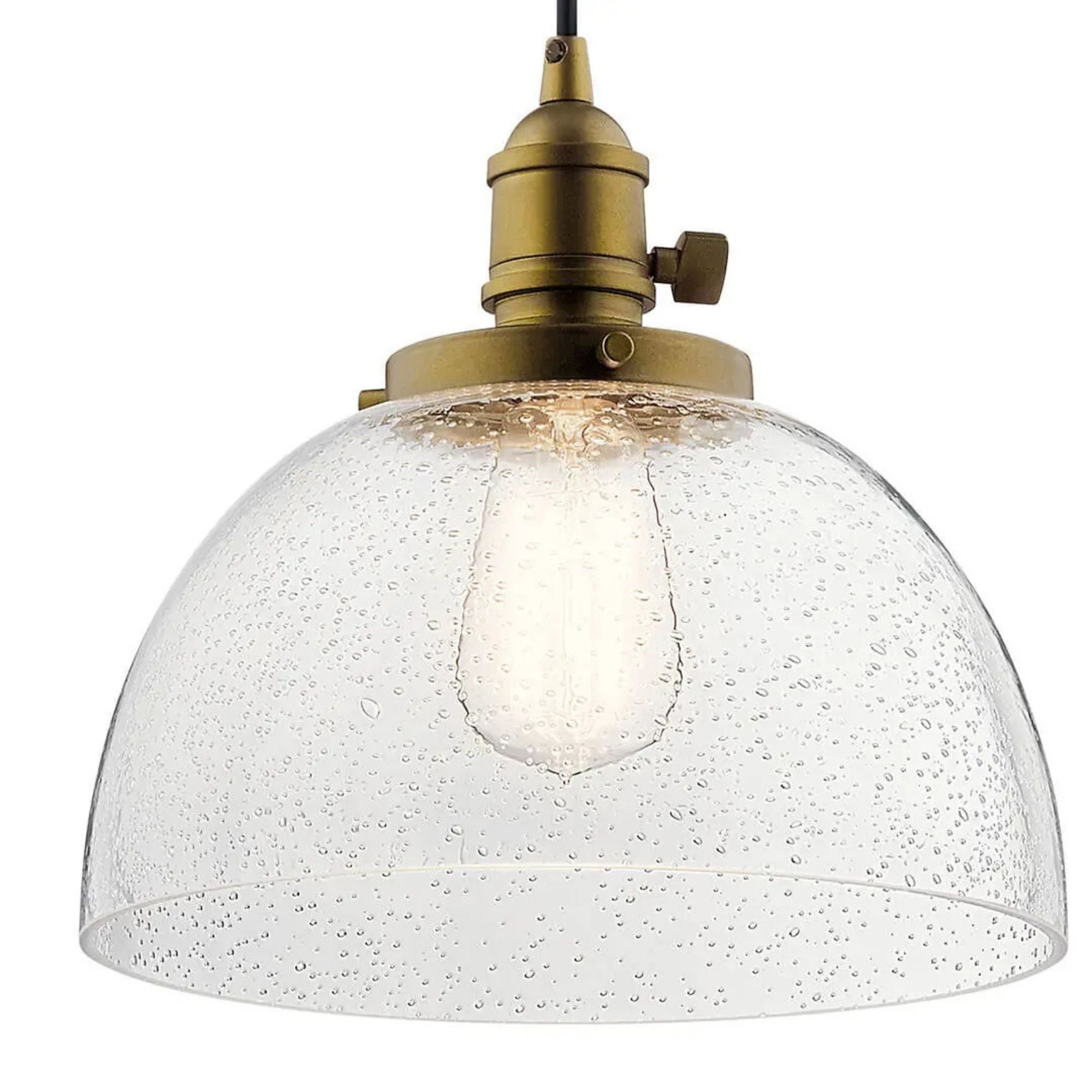 Avery 10" Dome Mini Pendant, Natural Brass Finish
