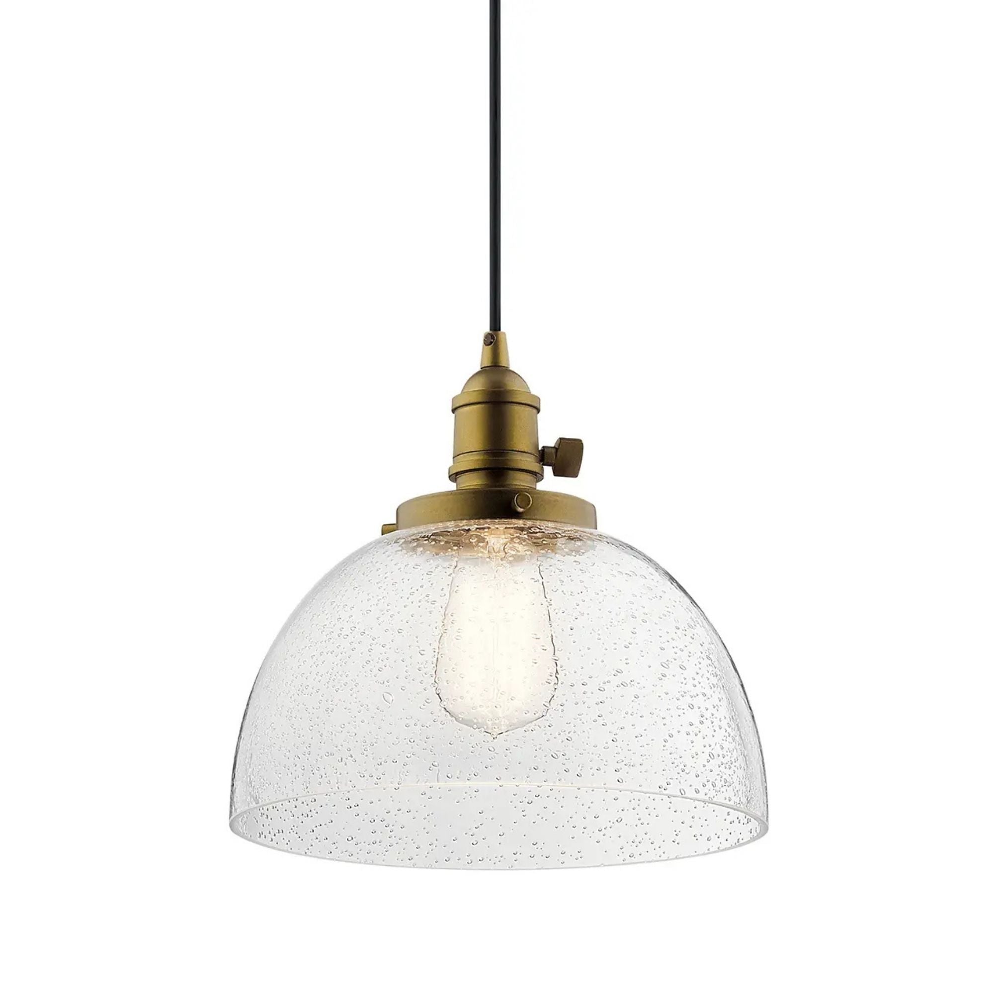 Avery 10" Dome Mini Pendant, Natural Brass Finish