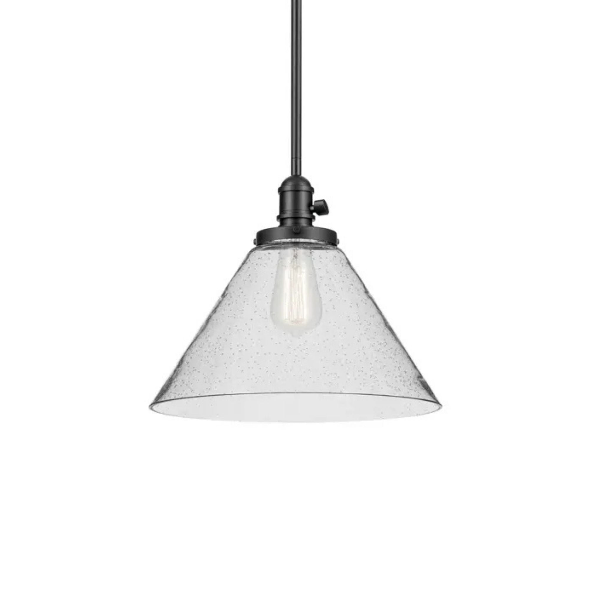 Avery 14" Cone Pendant, Black Finish