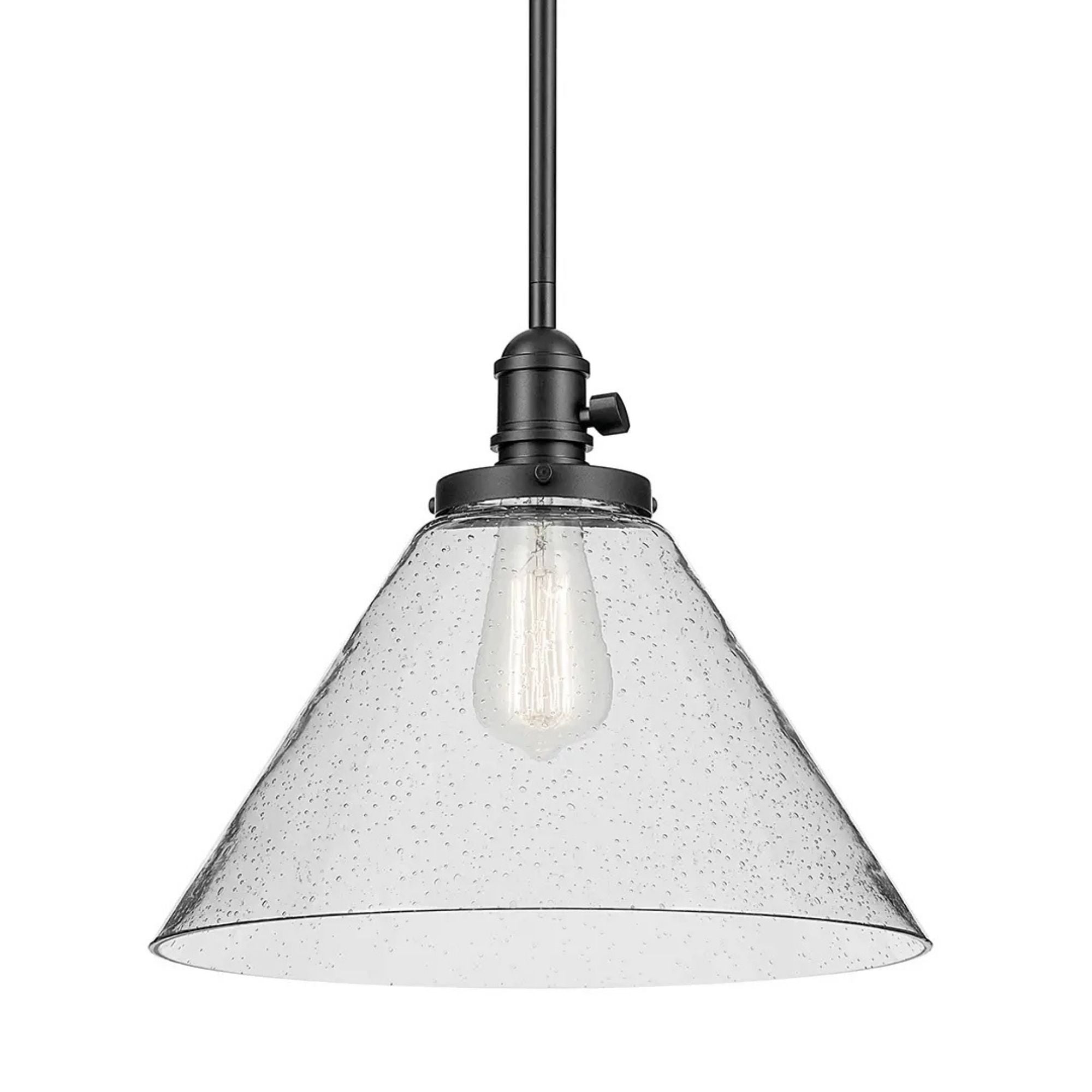 Avery 14" Cone Pendant, Black Finish
