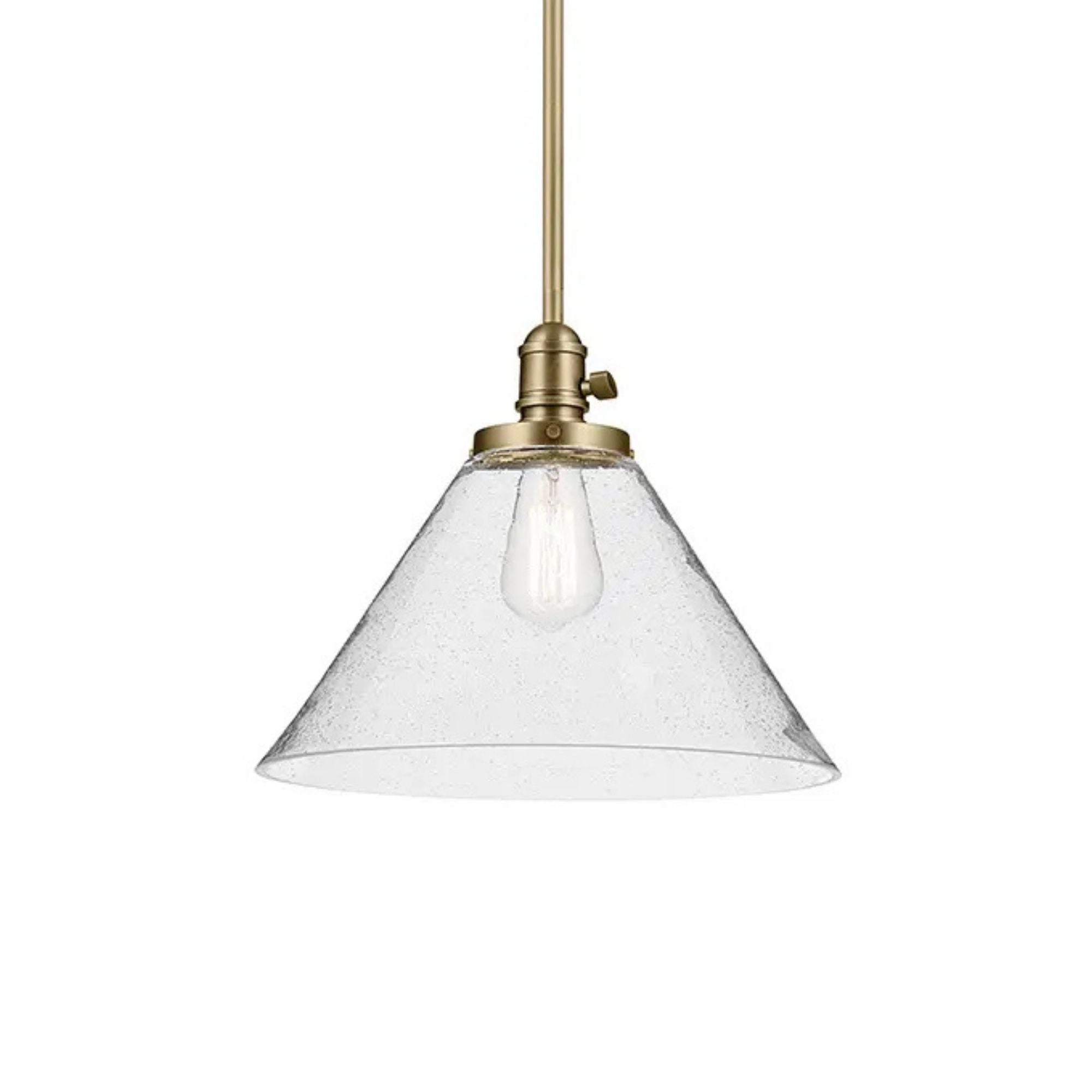 Avery 14" Cone Pendant, Natural Brass Finish