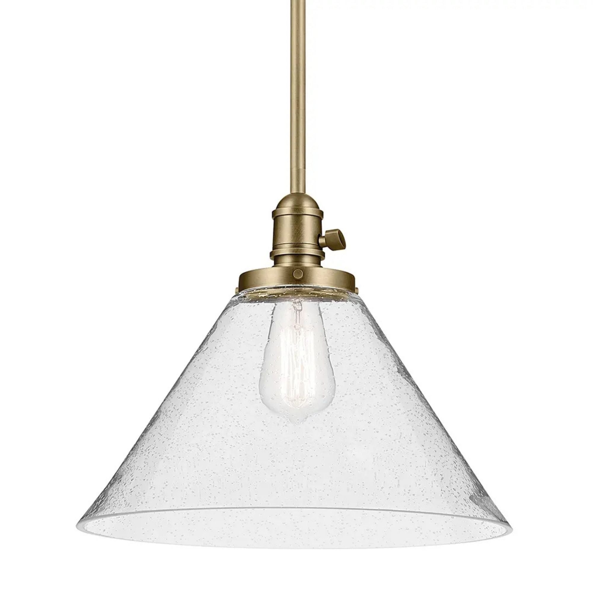 Avery 14" Cone Pendant, Natural Brass Finish