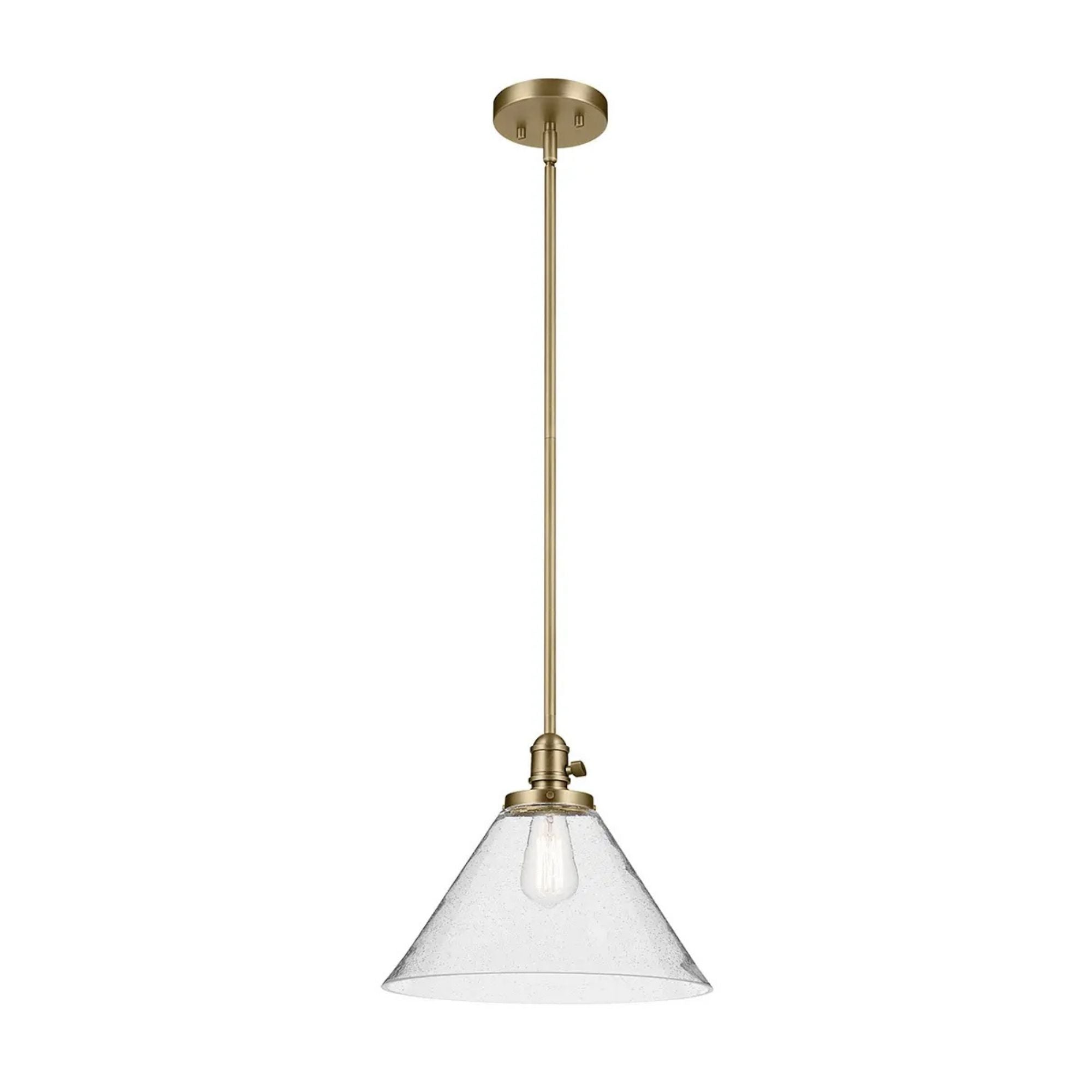 Avery 14" Cone Pendant, Natural Brass Finish