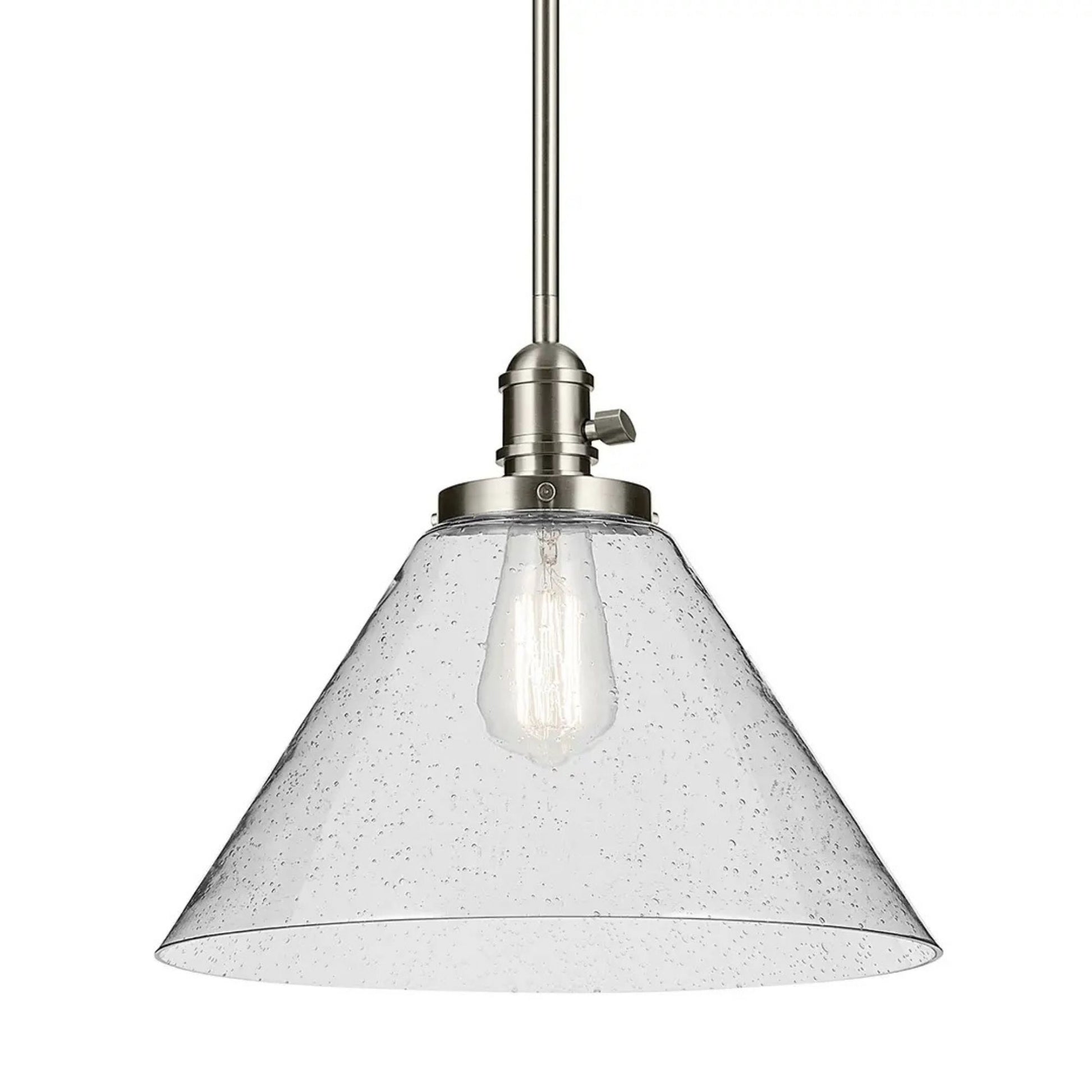 Avery 14" Cone Pendant, Brushed Nickel Finish - Bees Lighting